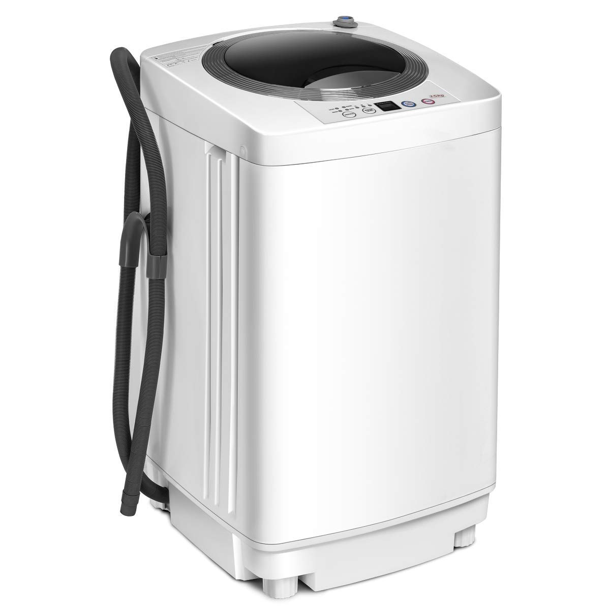 FANTASK Lavatrice completamente automatica, 3,5 kg, mini lavatrice con centrifuga, 6 programmi, 240 W, con pompa per appartamenti, camper e campeggio