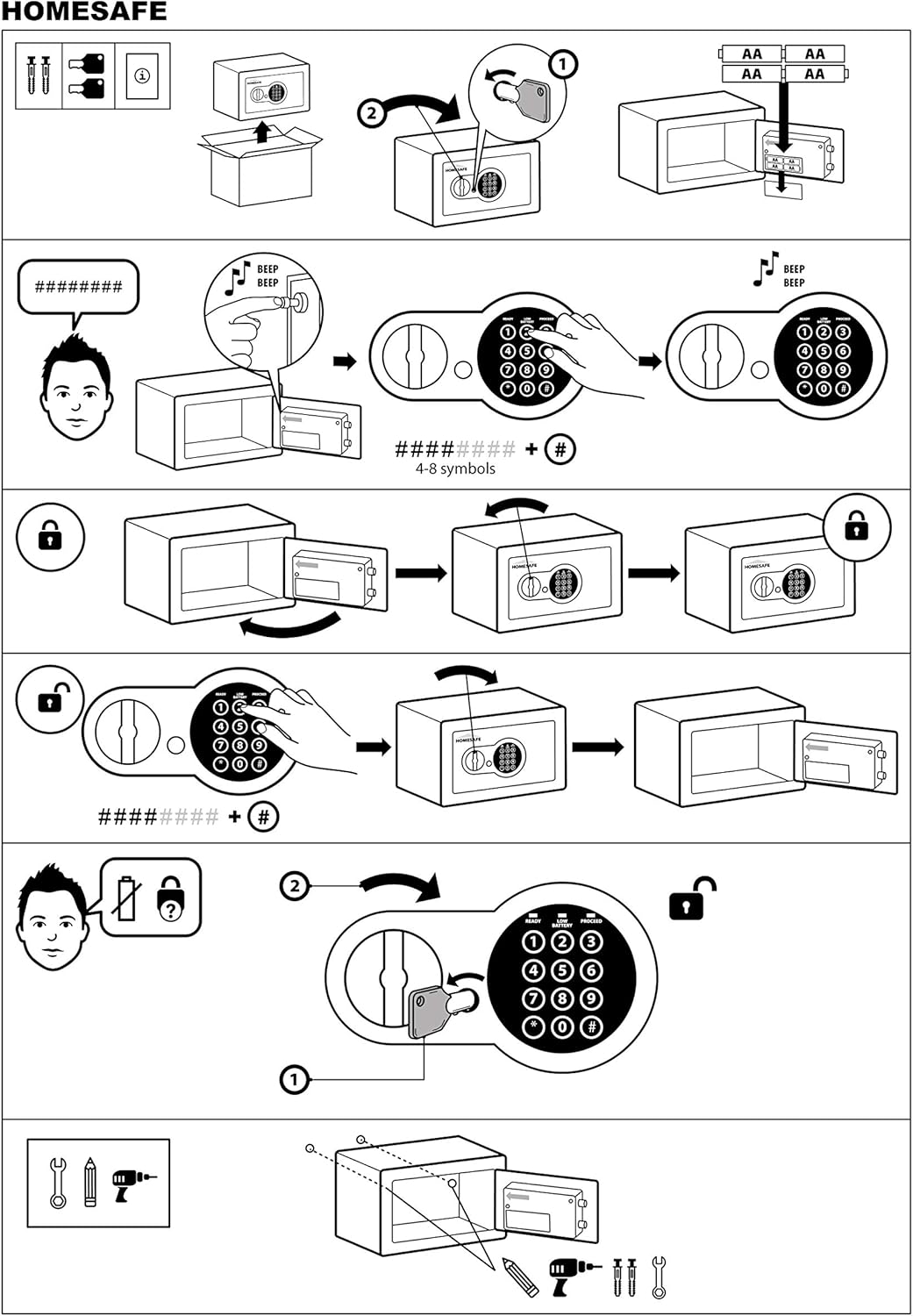 Homesafe HV20E Cassaforte Piccola Digitale 20x31x20cm - immagine 8