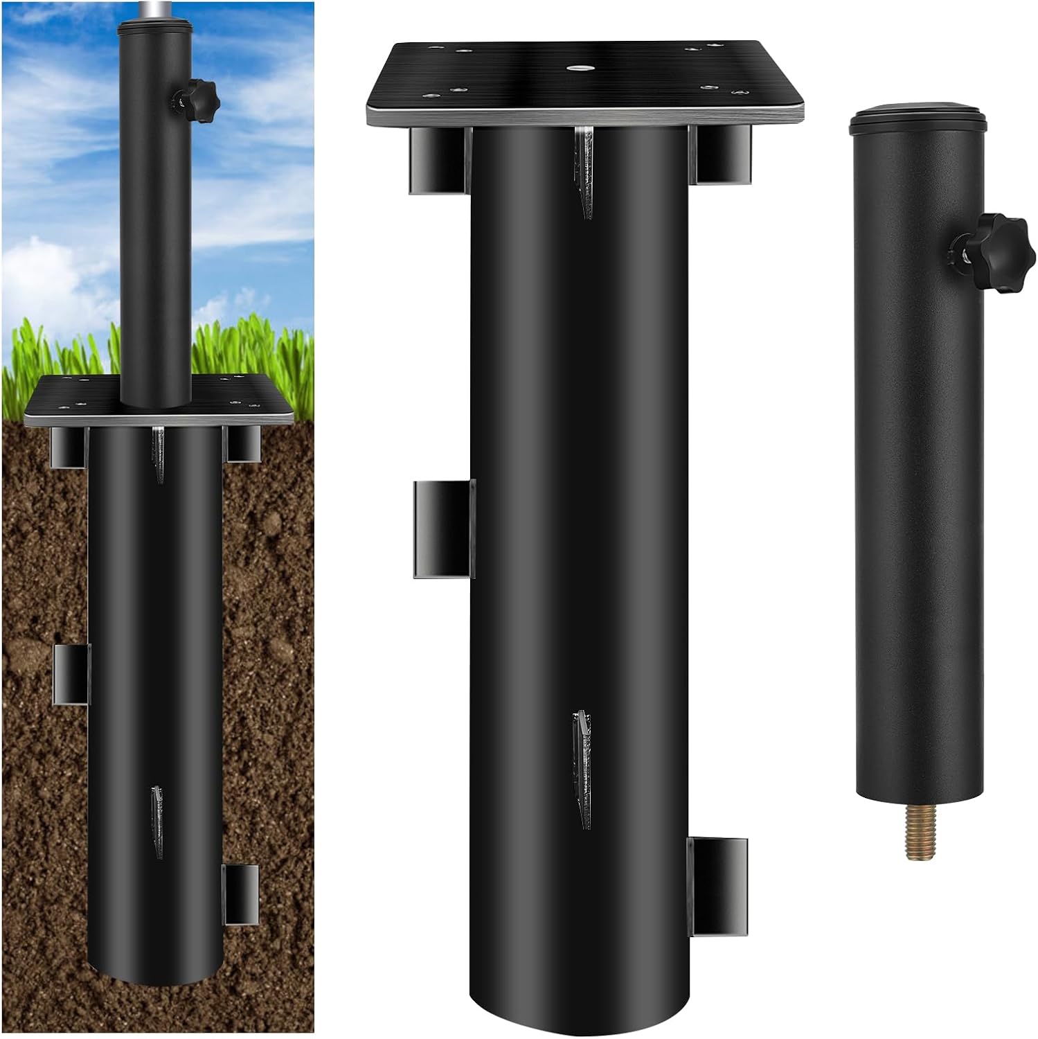 SLIIMU Base per Ombrellone Interrata con Tubo