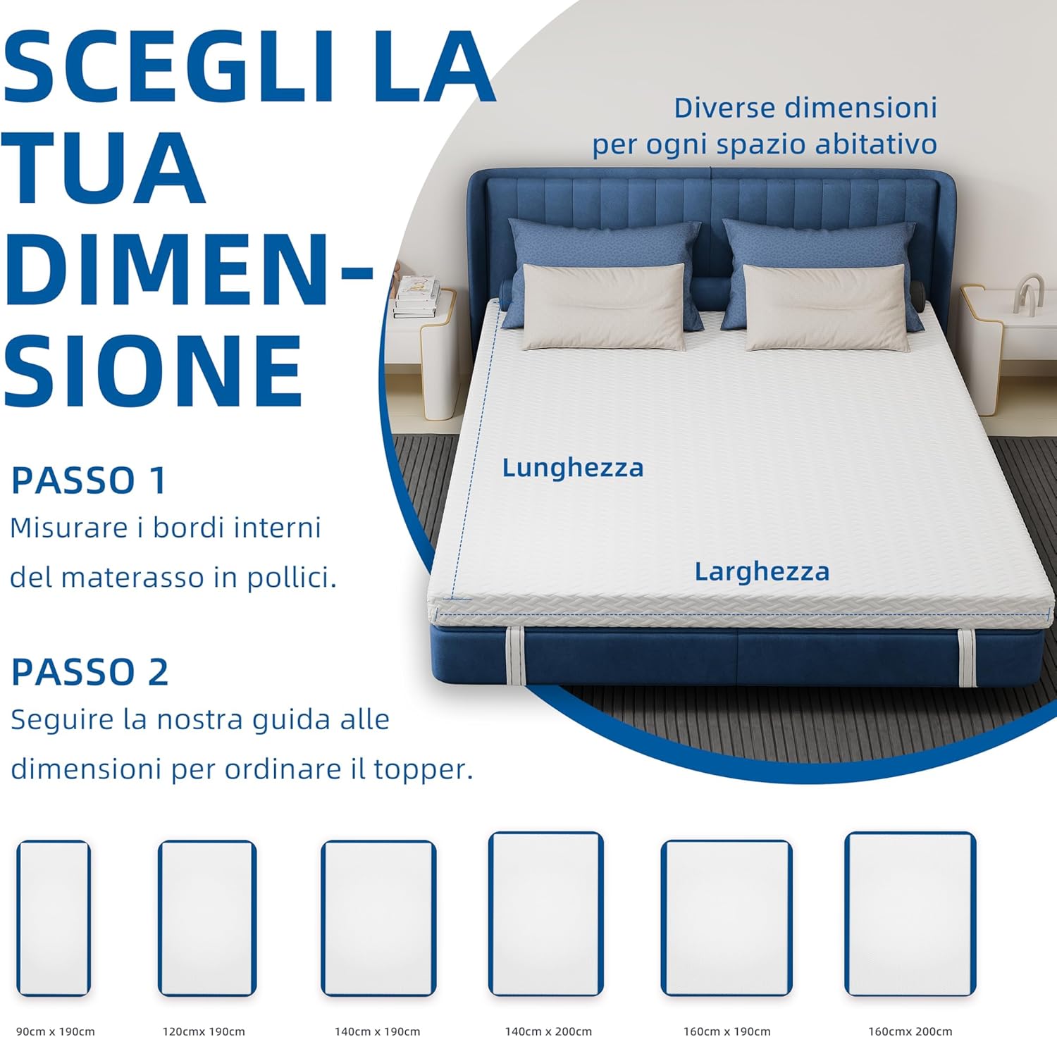 Topper Matrimoniale Memory Foam 7 cm 140x190cm - immagine 3