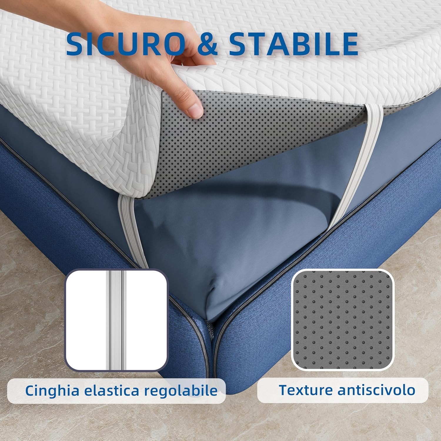 Topper Matrimoniale Memory Foam 7 cm 140x190cm - immagine 4