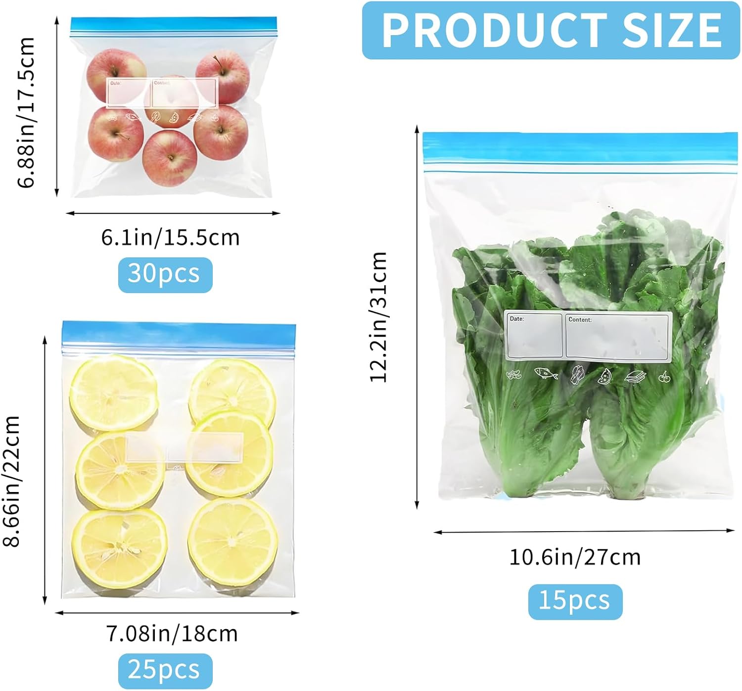 Set 70 Sacchetti Ermetici per Alimenti Riutilizzabili - immagine 4