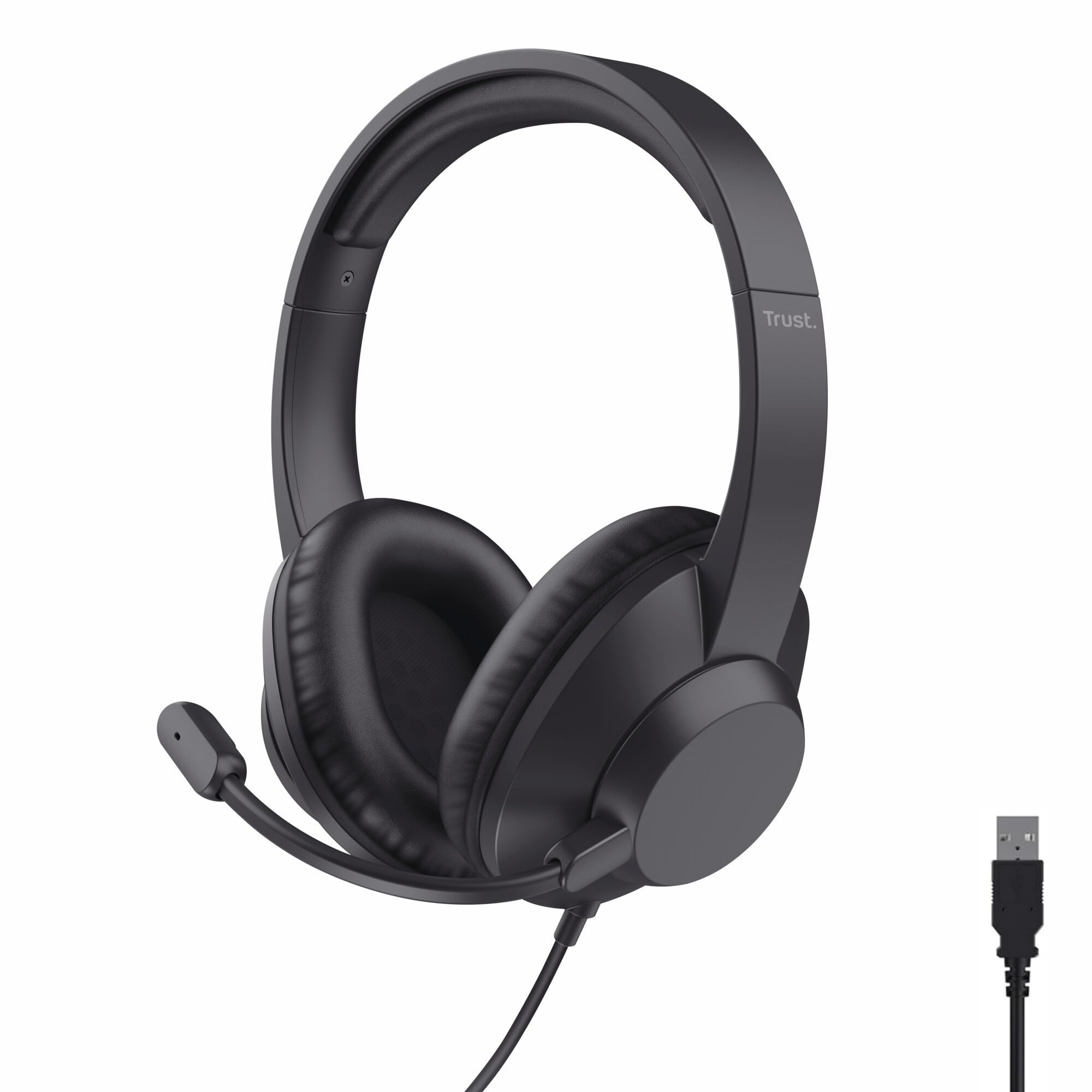 Trust Roha II Max - Cuffie USB Over-Ear, Nero
