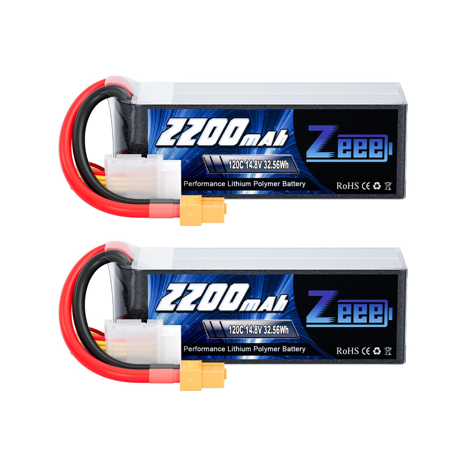 Zeee 4S Lipo Batteria 14,8V 120C 2200mAh XT60 (2 pz)