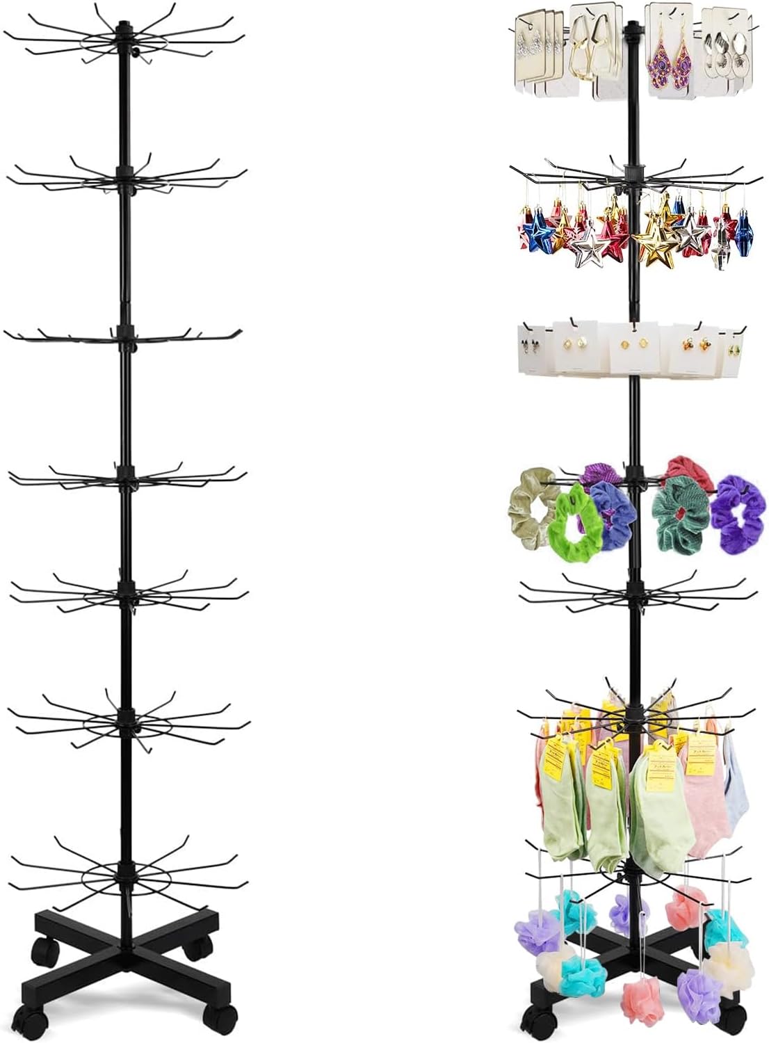 Espositore Girevole a 7 Livelli con Gancio