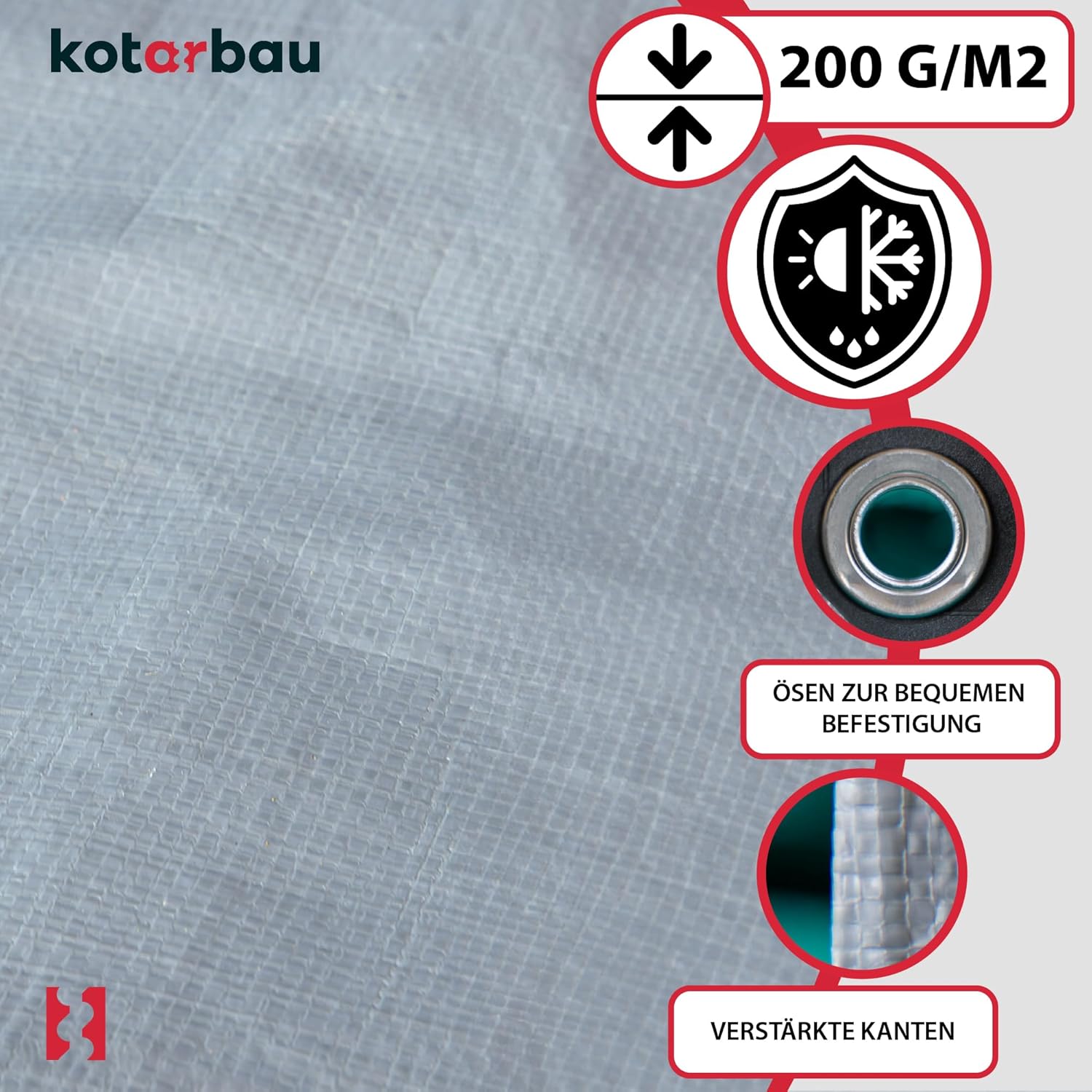 Kotarbau® Telone PVC Protettivo 4x5m Argento - immagine 4