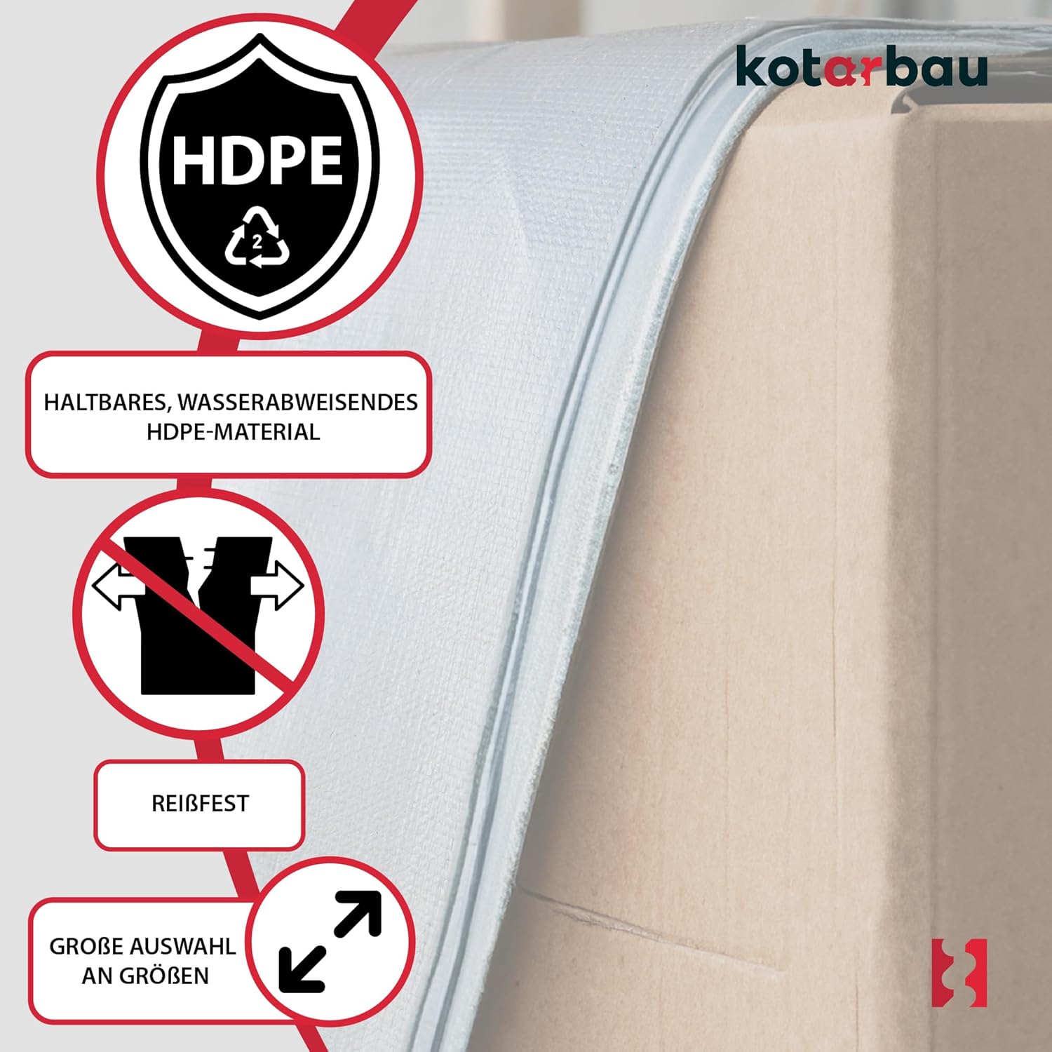 Kotarbau® Telone PVC Protettivo 4x5m Argento - immagine 5