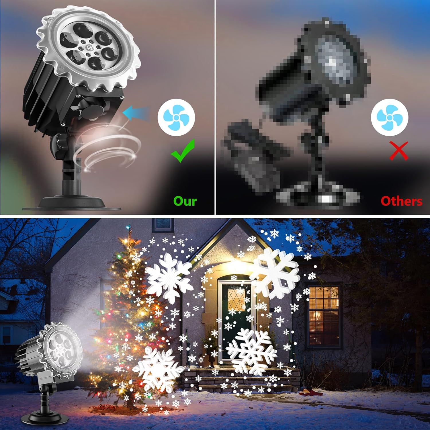 Proiettore Natale Esterno LED Effetto Nevicata IP65 - immagine 4