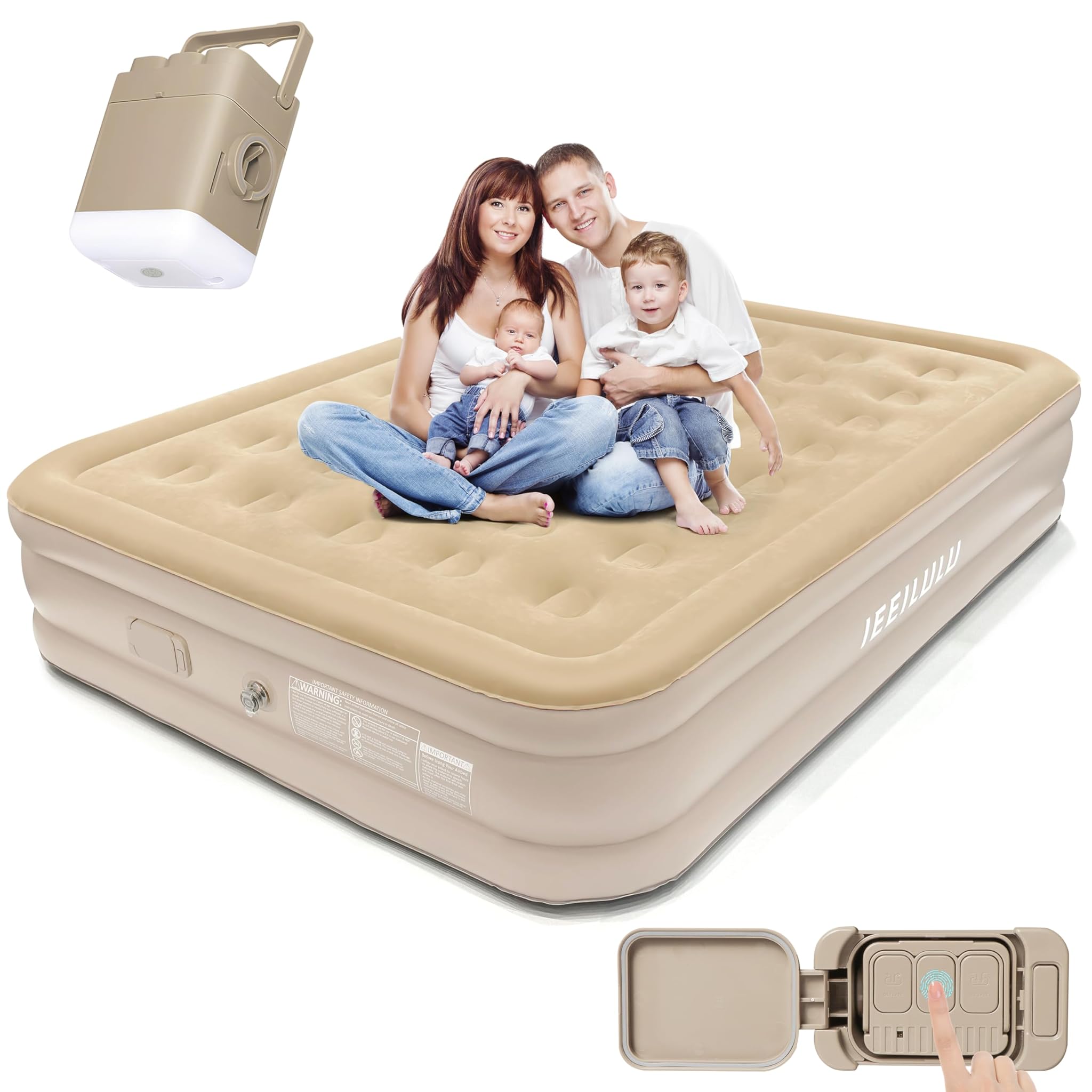 Ieeilulu Materasso Gonfiabile Doppio con Pompa Elettrica