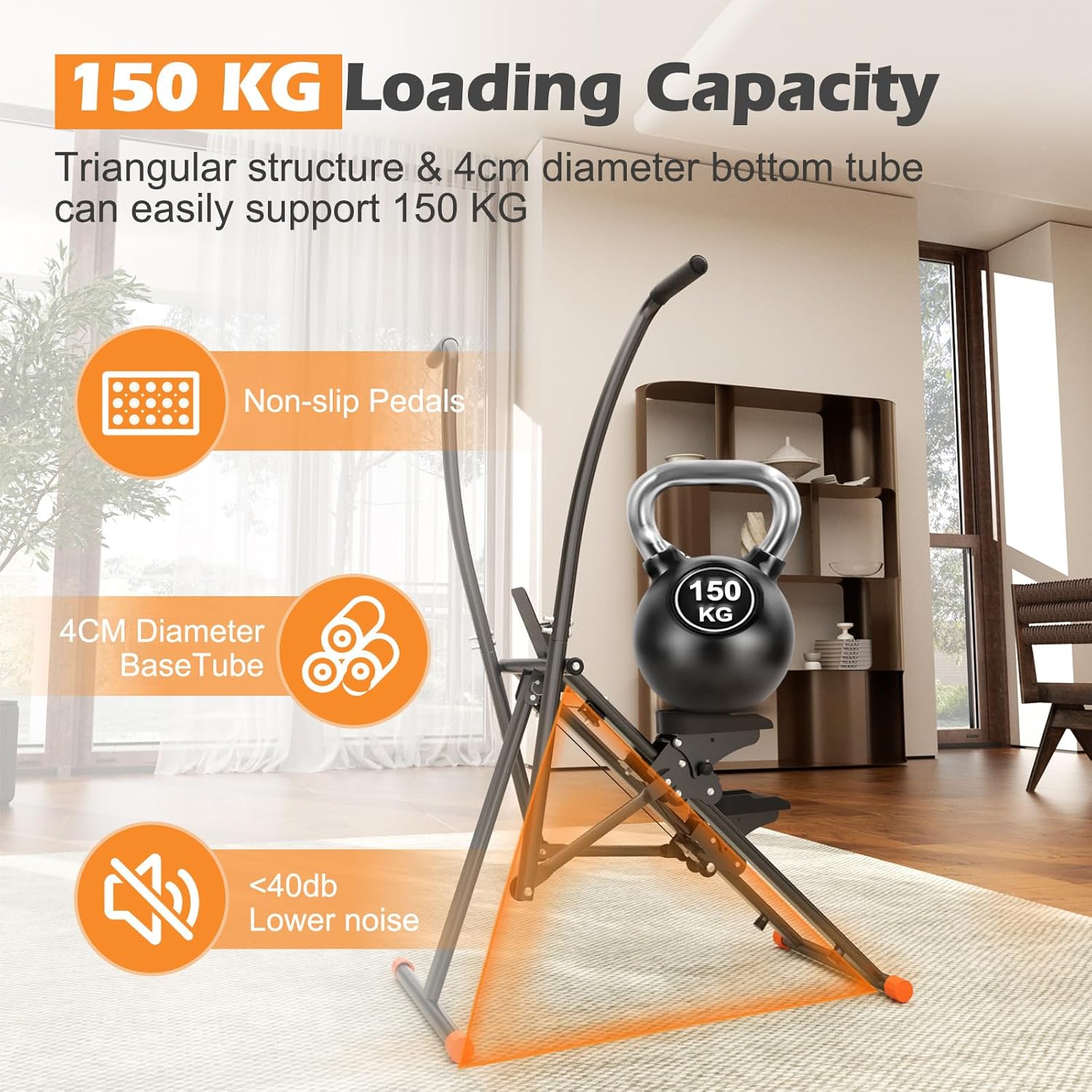 Scaletta Pieghevole Verticale con Pedali Regolabili - immagine 2