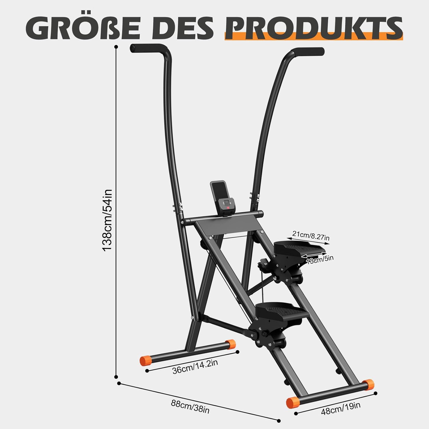 Scaletta Pieghevole Verticale con Pedali Regolabili - immagine 5