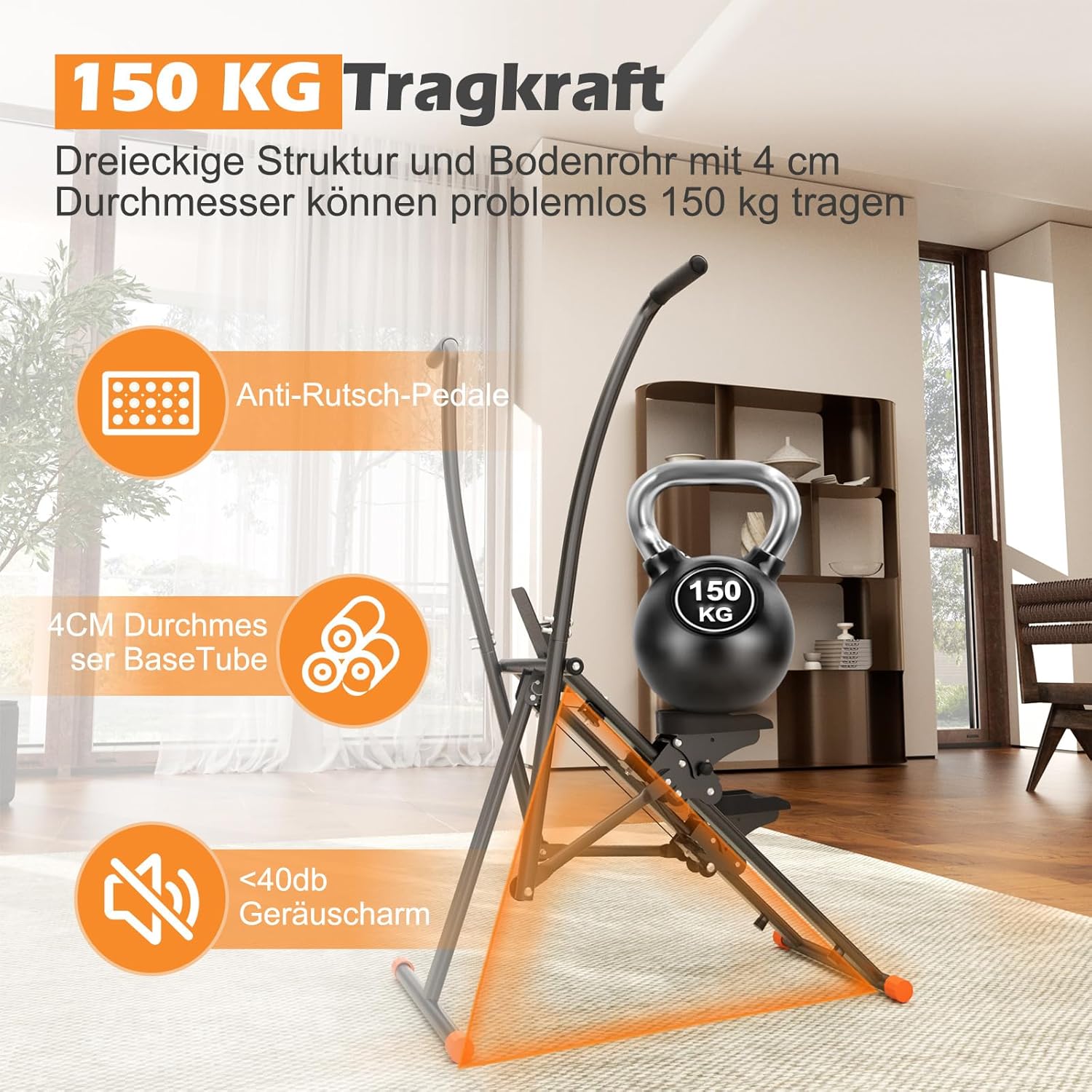 Scaletta Pieghevole Verticale con Pedali Regolabili - immagine 6