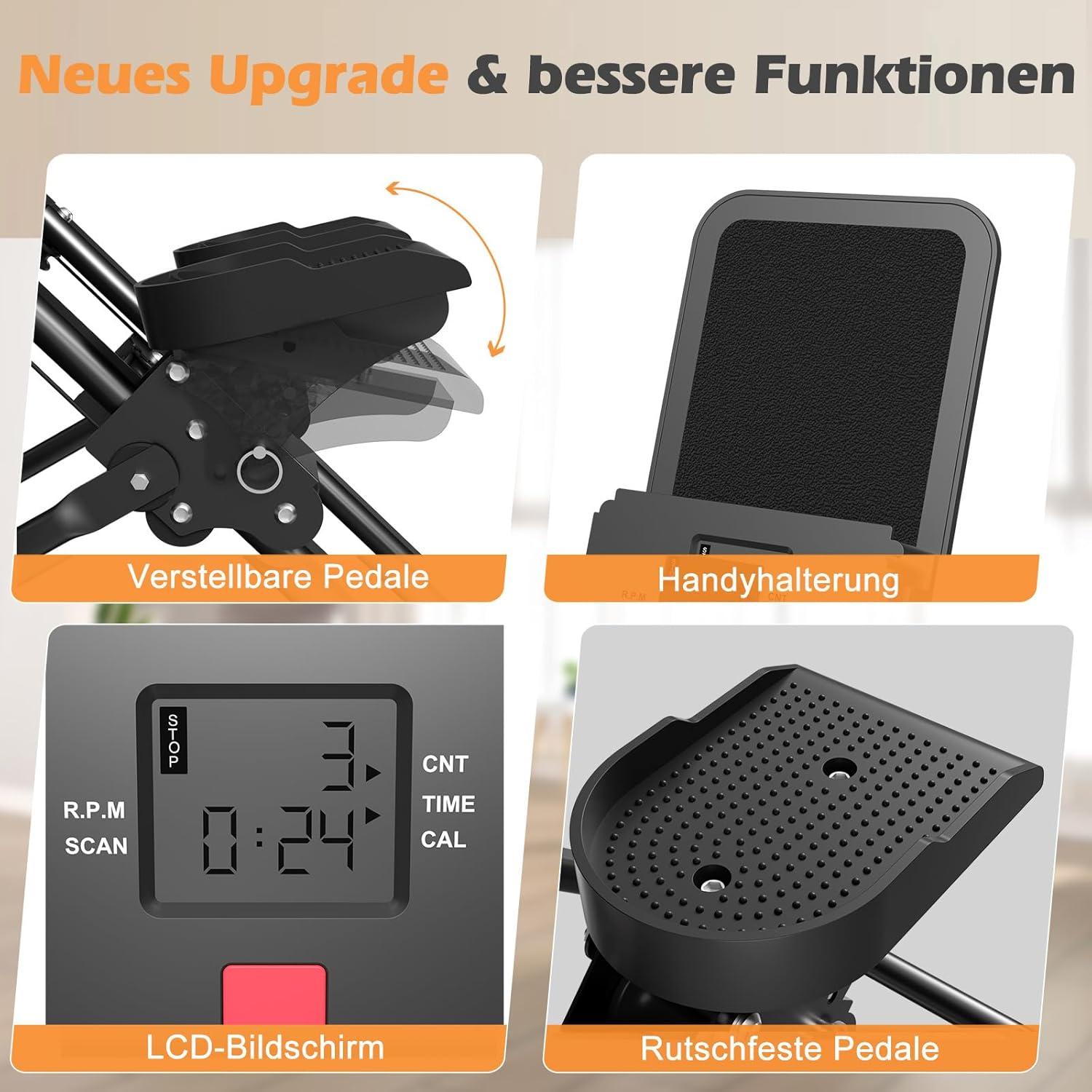 Scaletta Pieghevole Verticale con Pedali Regolabili - immagine 7