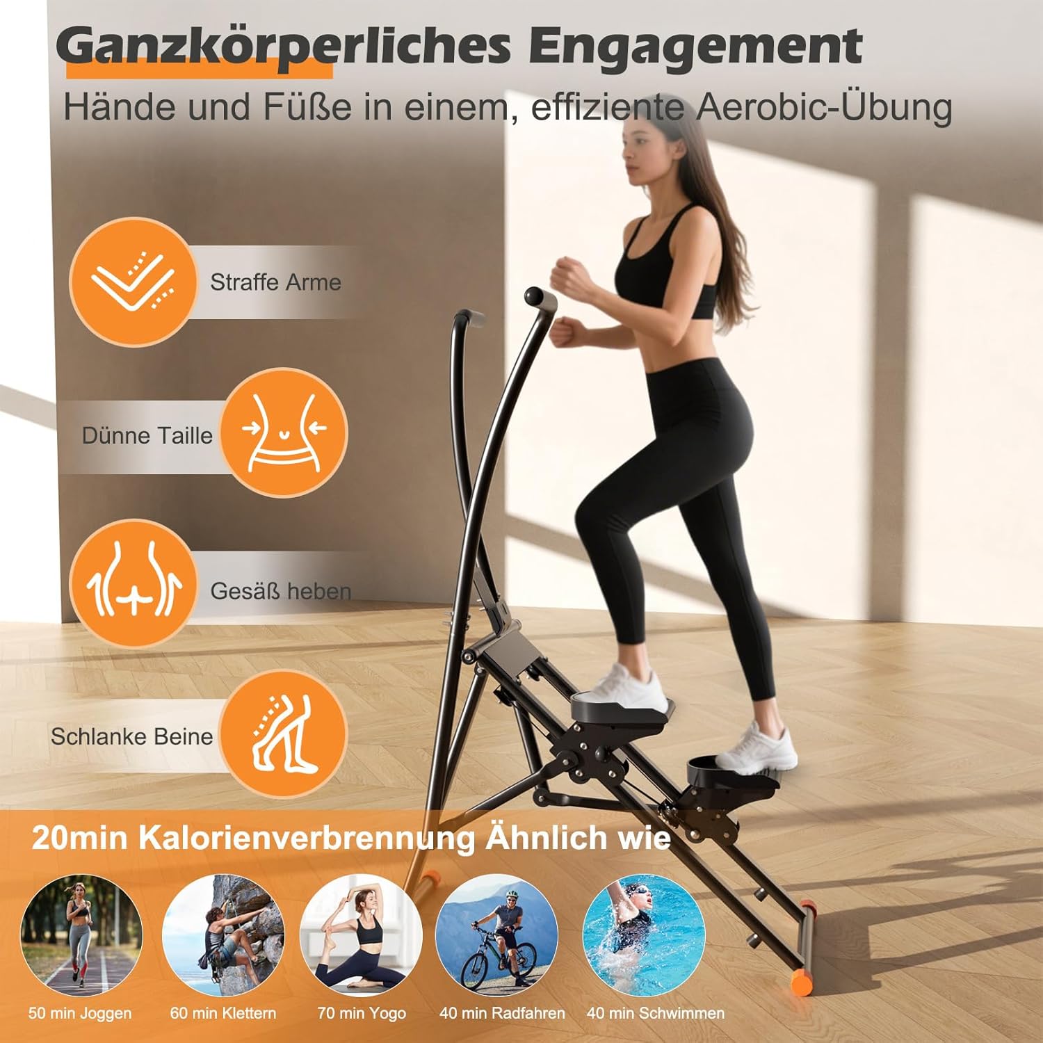 Scaletta Pieghevole Verticale con Pedali Regolabili - immagine 8