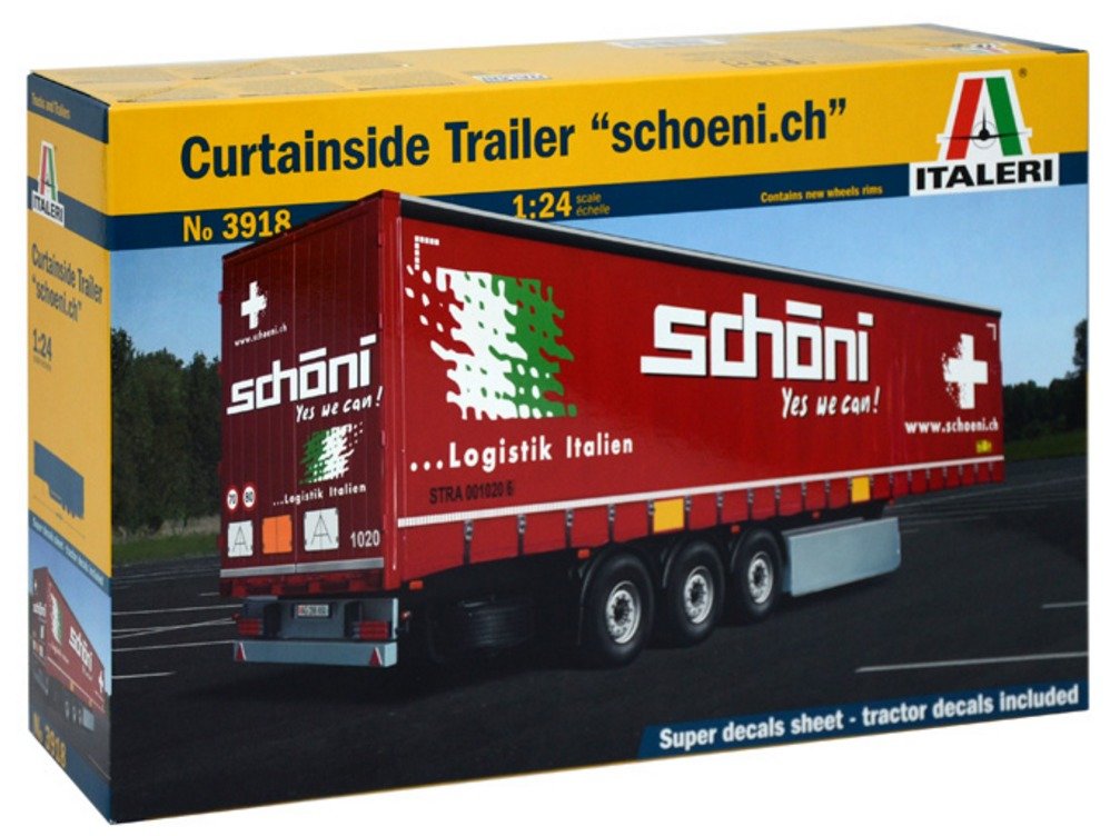 Italeri 3918 - Curtainside Trailer "Schoeni.Ch" Model Kit Scala 1:24