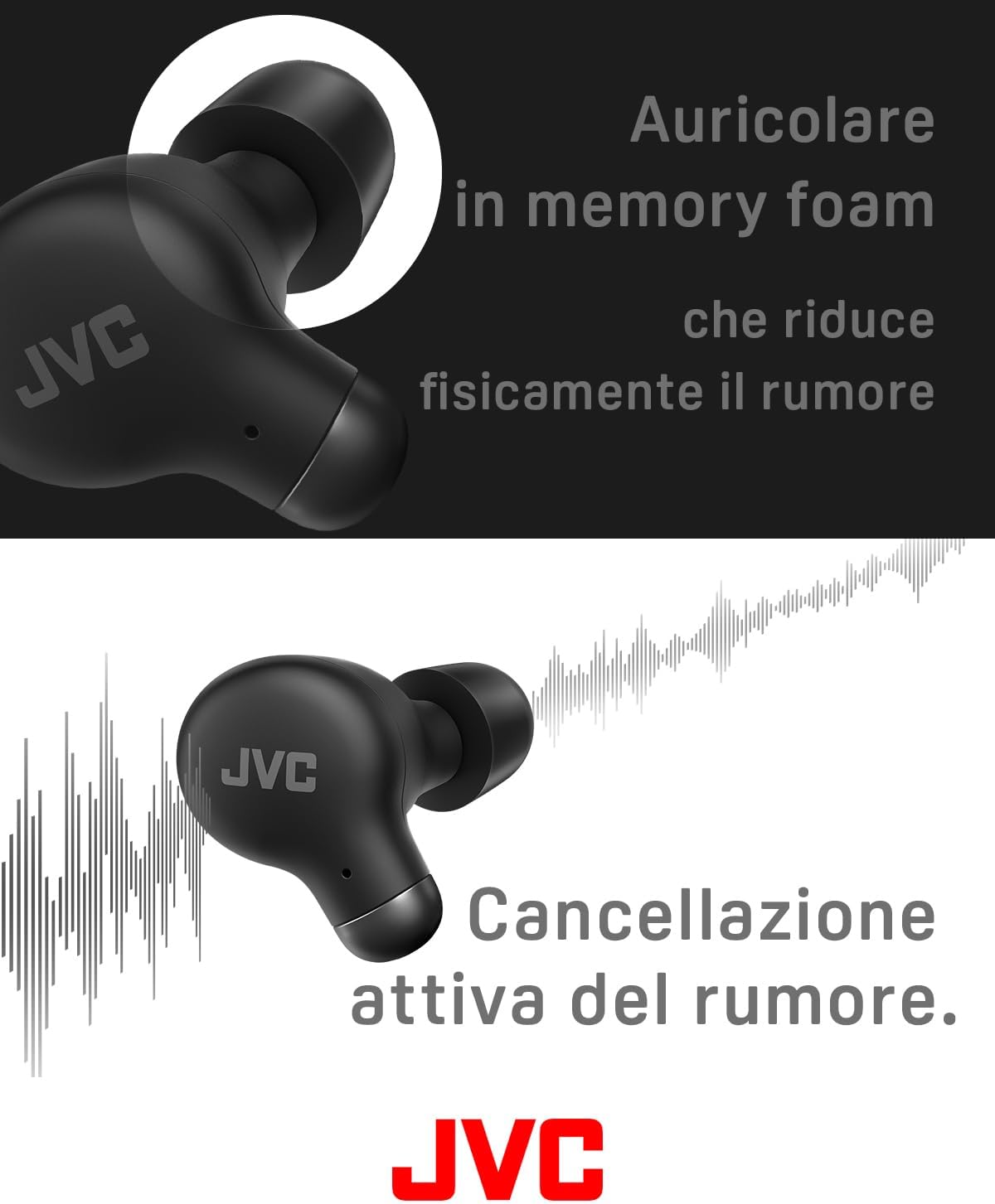 Jvc HA-Z250T - Cuffie Bluetooth True Wireless ANC, Black - immagine 2