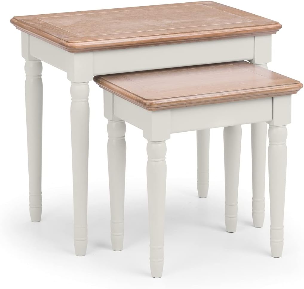 Julian Bowen, Tavolini impilabili, grigio e rovere sbiancato