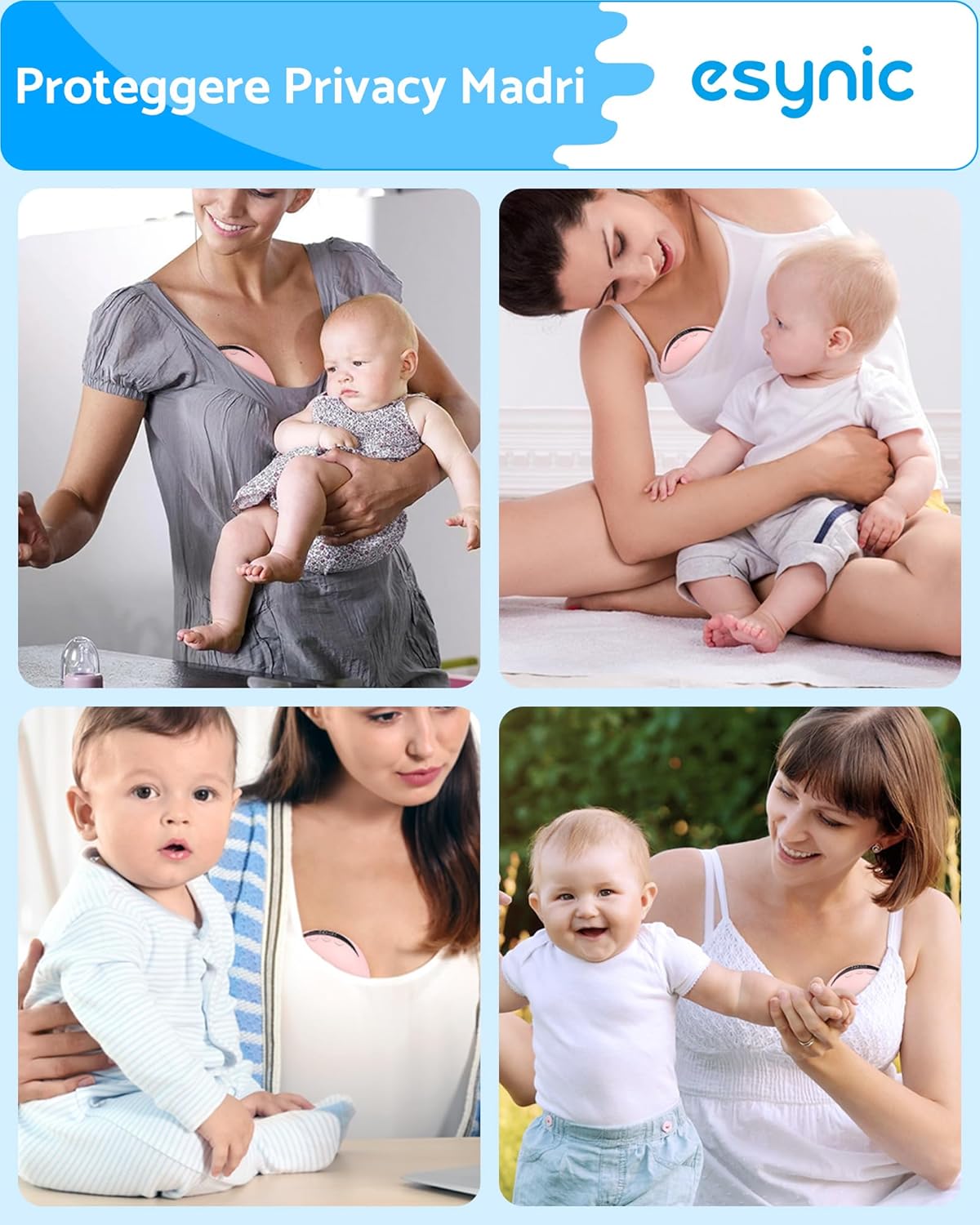 Esynic 2PZ Tiralatte Elettrico Indossabile 210ML, Rosa - immagine 8