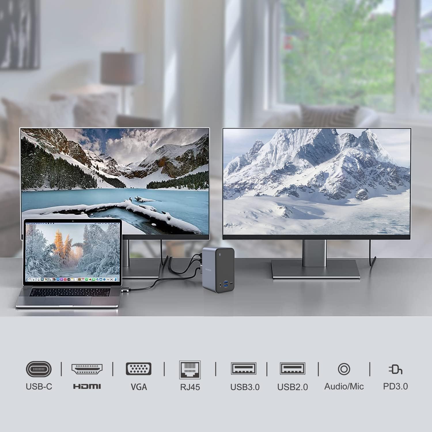 Dob Sechs - Docking Station USB C Dual Monitor 13 in 2 | Velz