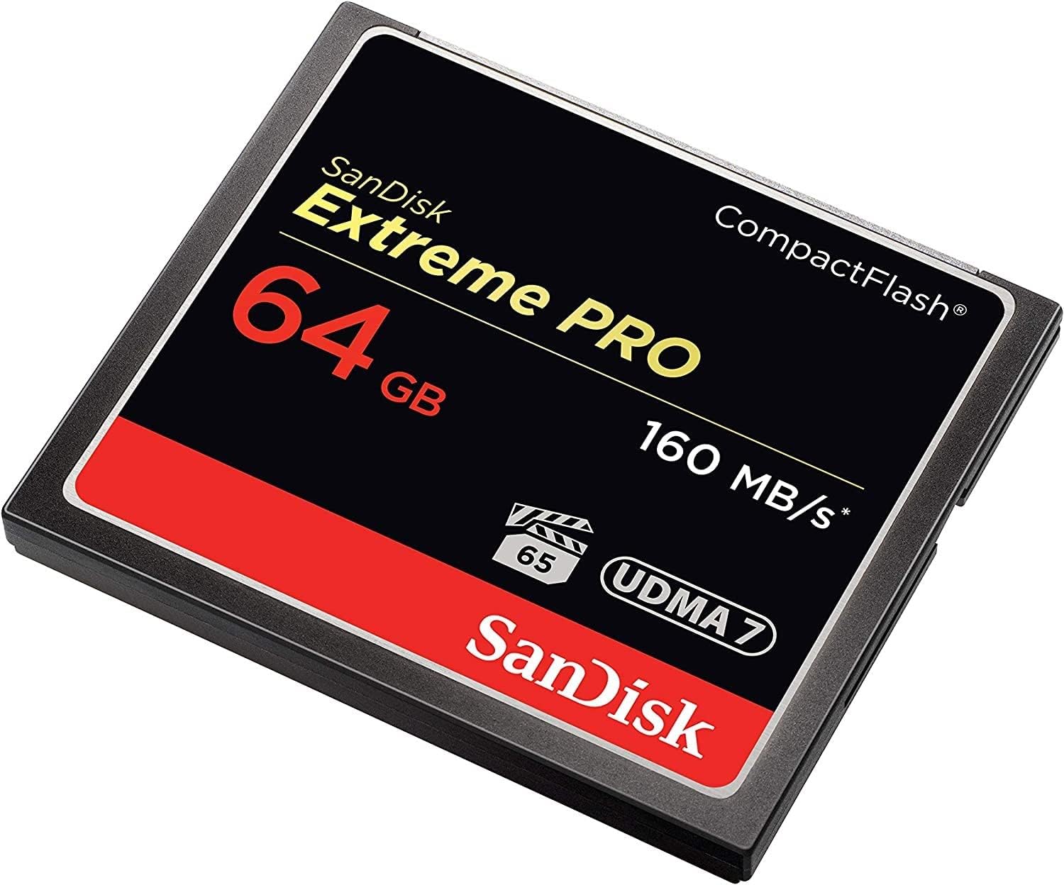SanDisk Extreme Pro 64 GB 160 MB/s CompactFlash Memory Card - Black/Gold/Red - immagine 3