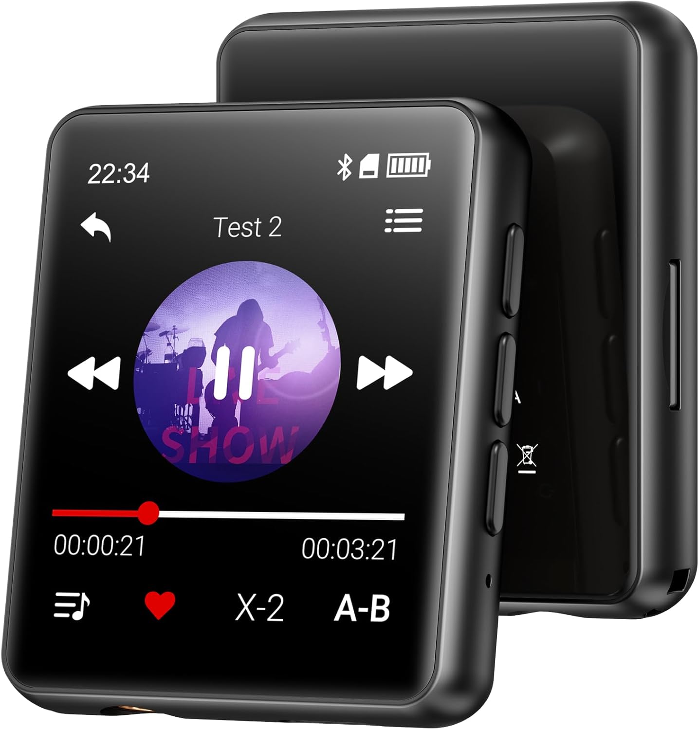 Lettore MP3 Bluetooth 128GB con Altoparlante - Nero - immagine 1