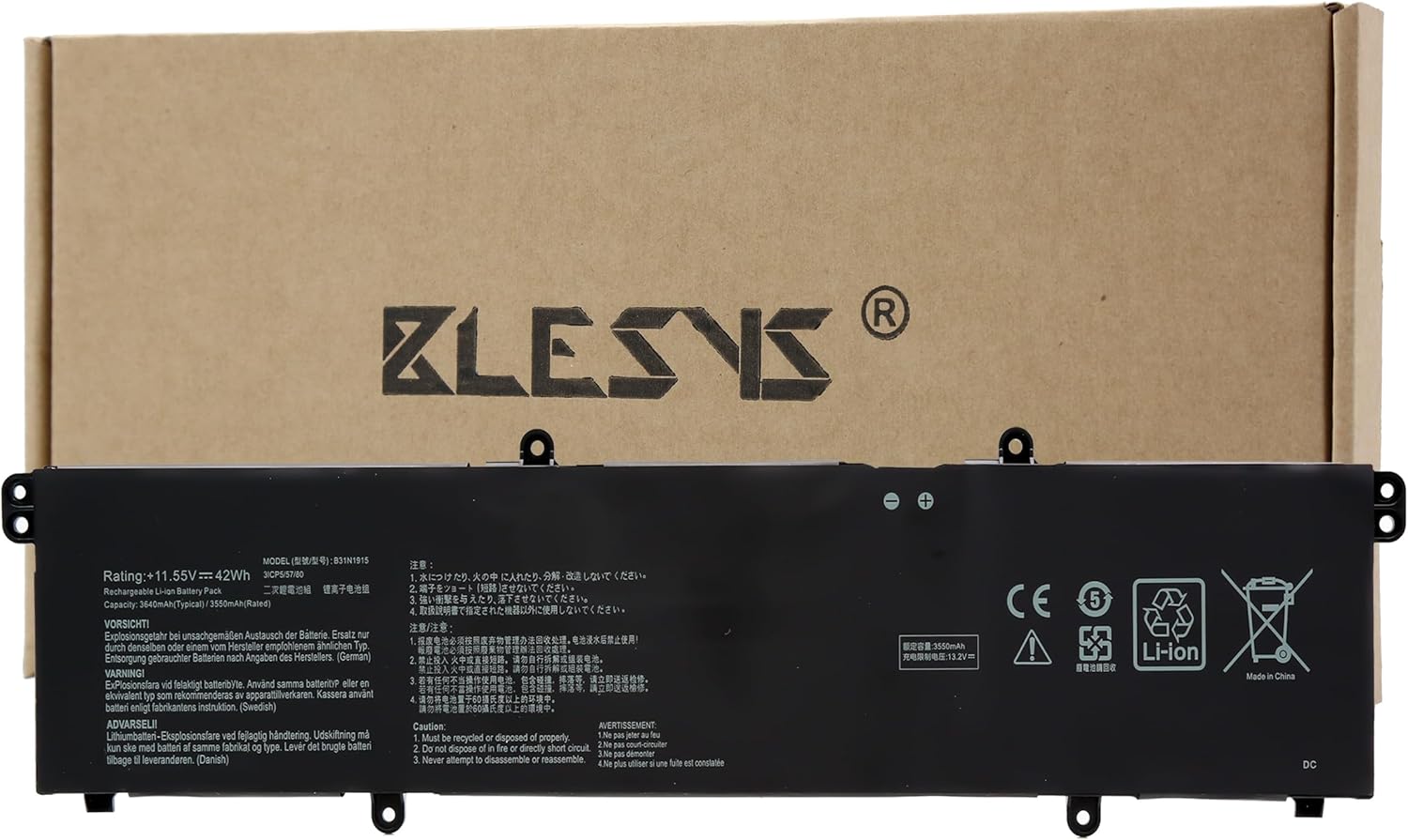 Blesys B31N1915 Batteria per ASUS ExpertBook B1 - immagine 1