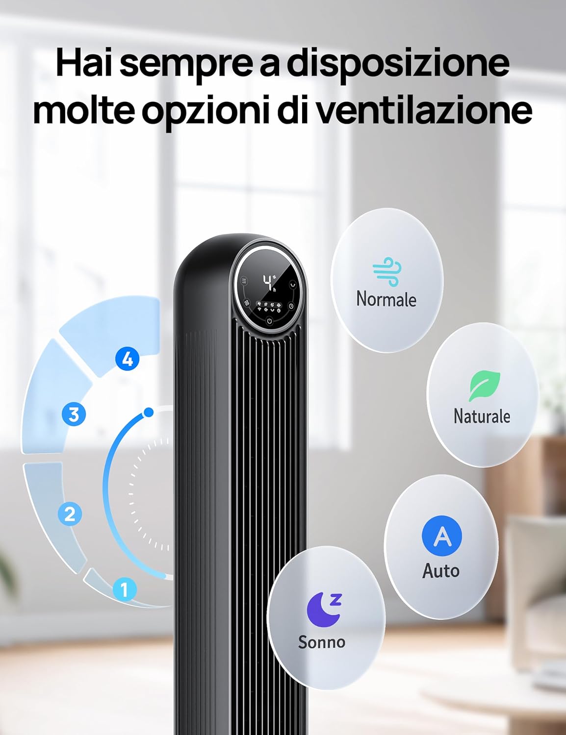 Dreo Ventilatore a Torre Smart Silenzioso 7.6 m/s - immagine 5
