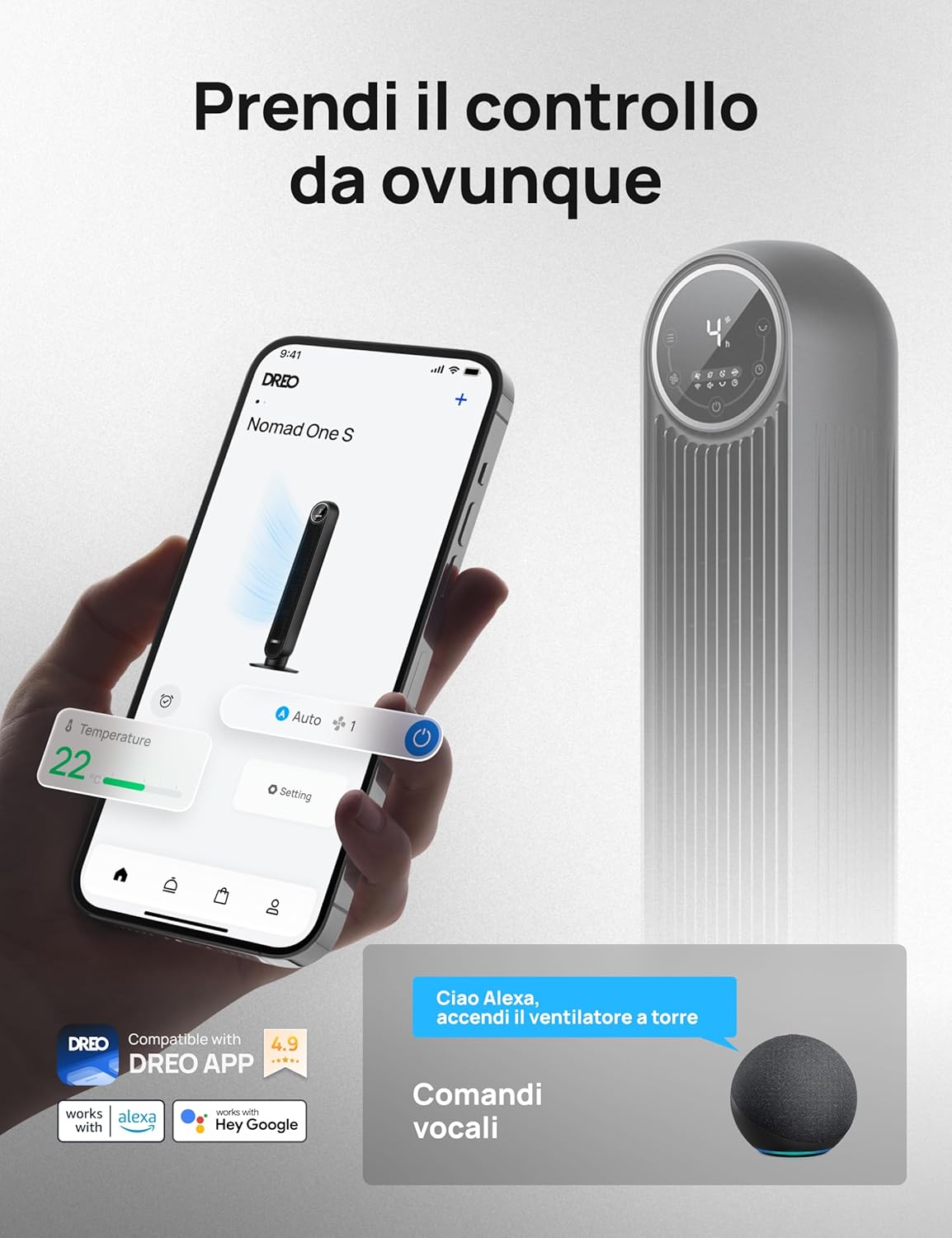 Dreo Ventilatore a Torre Smart Silenzioso 7.6 m/s - immagine 6