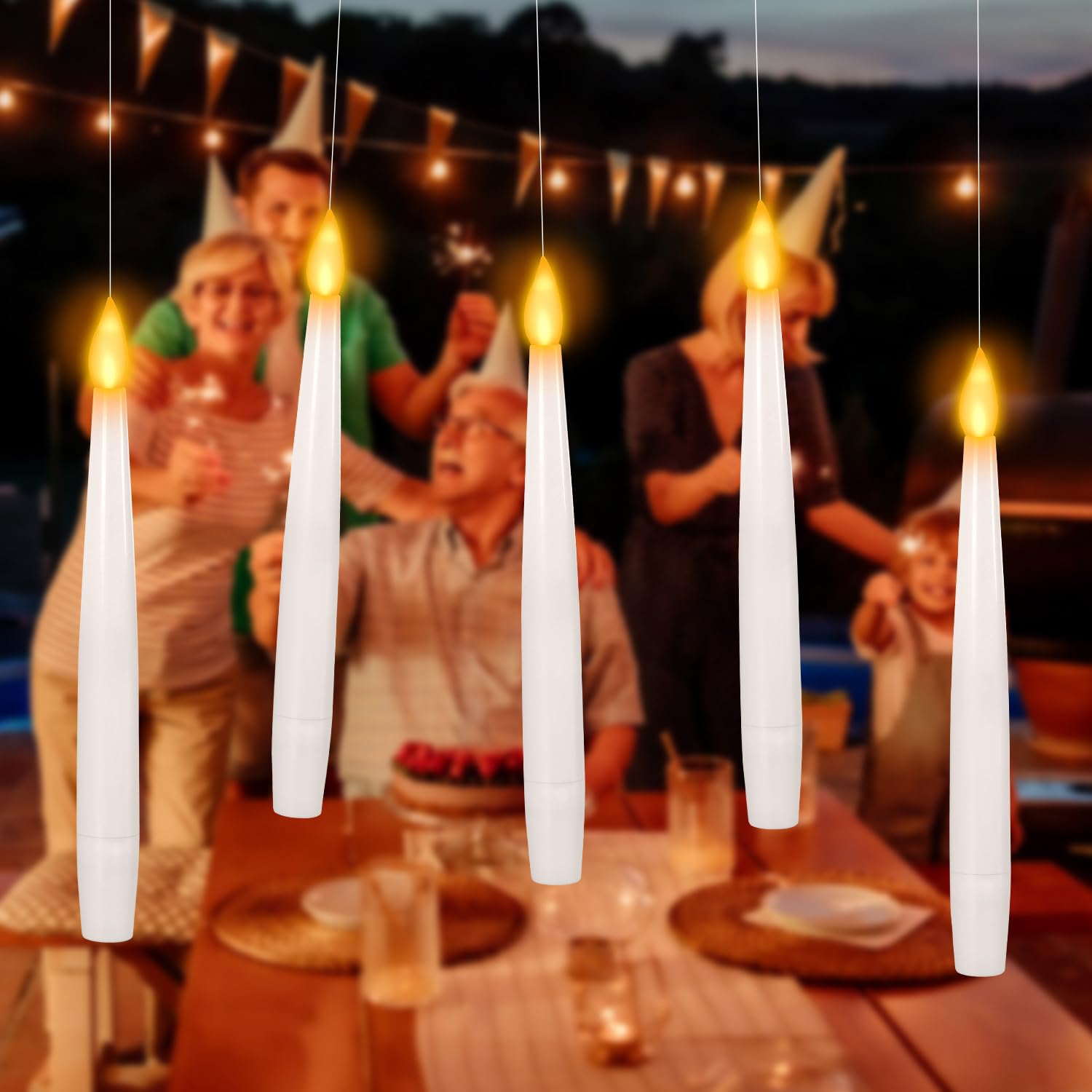 Randaco Candele a LED Sospese con Bacchetta Magica 12pz