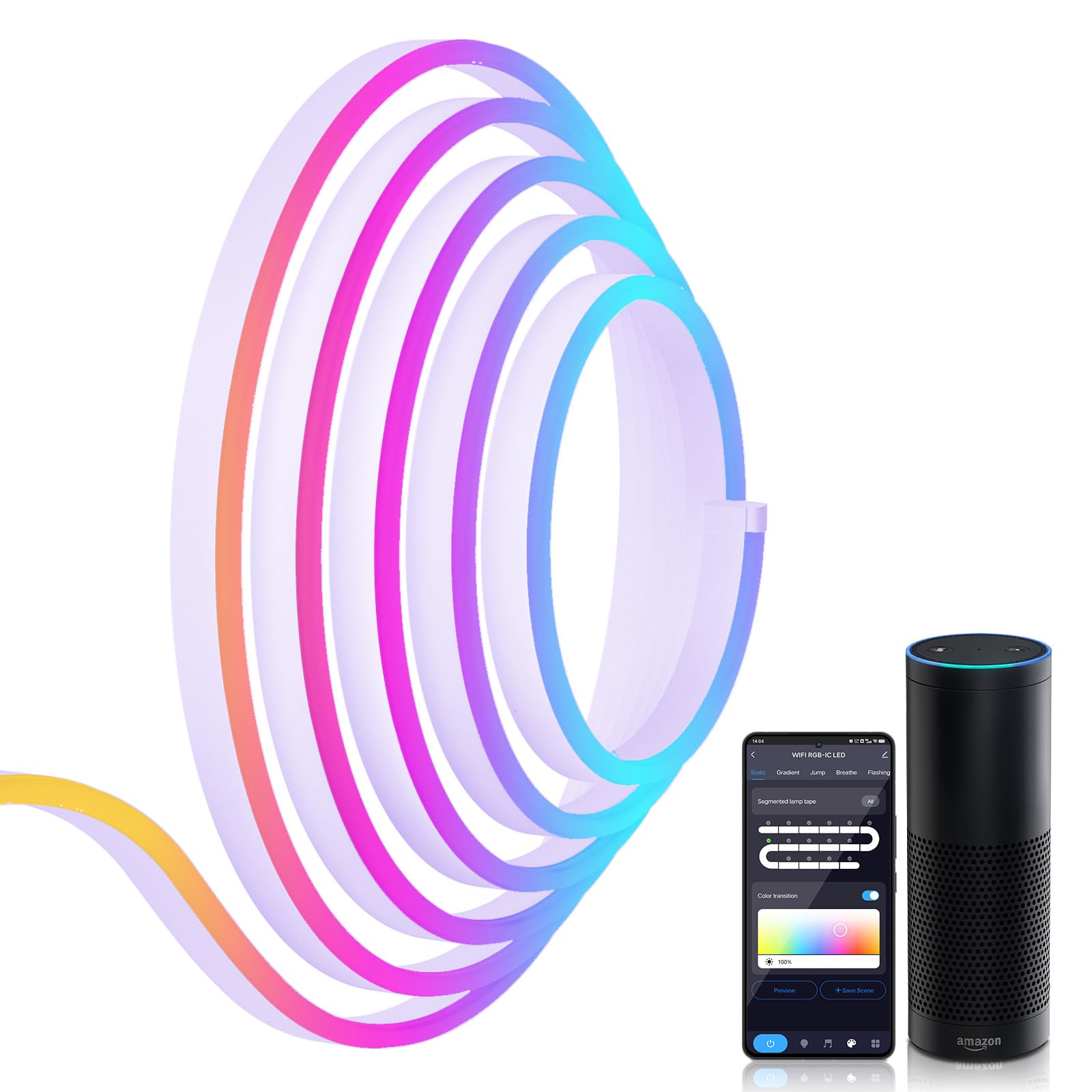 Striscia LED RGB IC 10m Neon, WIFI