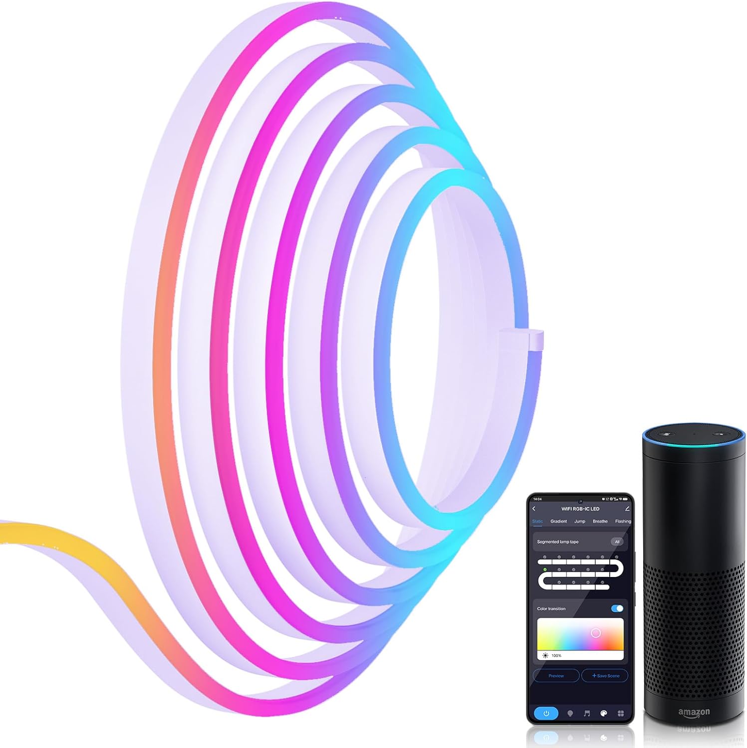 Striscia LED RGB IC 10m Neon, WIFI - immagine 1