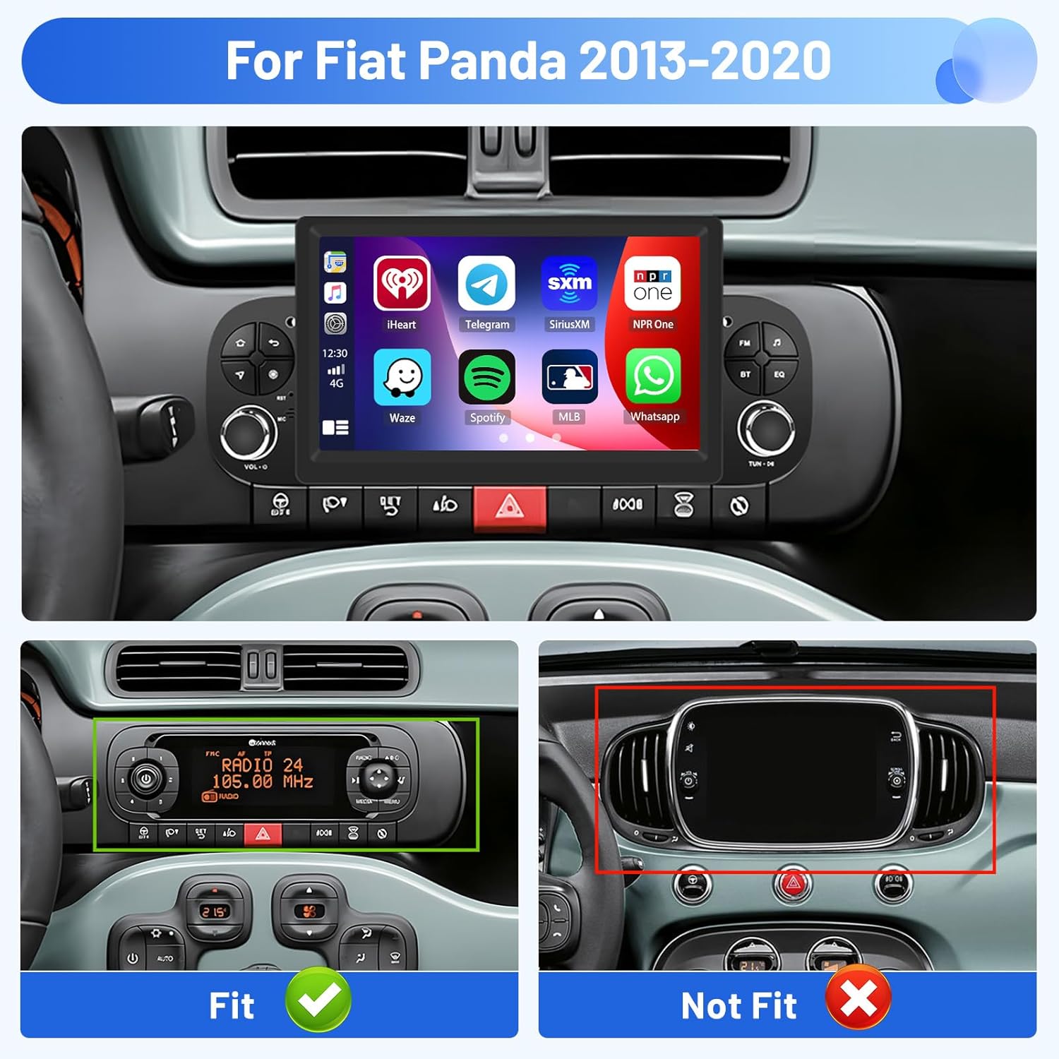 Autoradio Android 7'' per Fiat Panda 2013-2020 - immagine 2