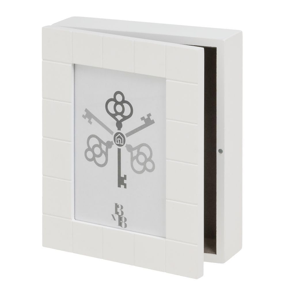 Scatola portachiavi in legno, portachiavi da parete, stile nordico bianco