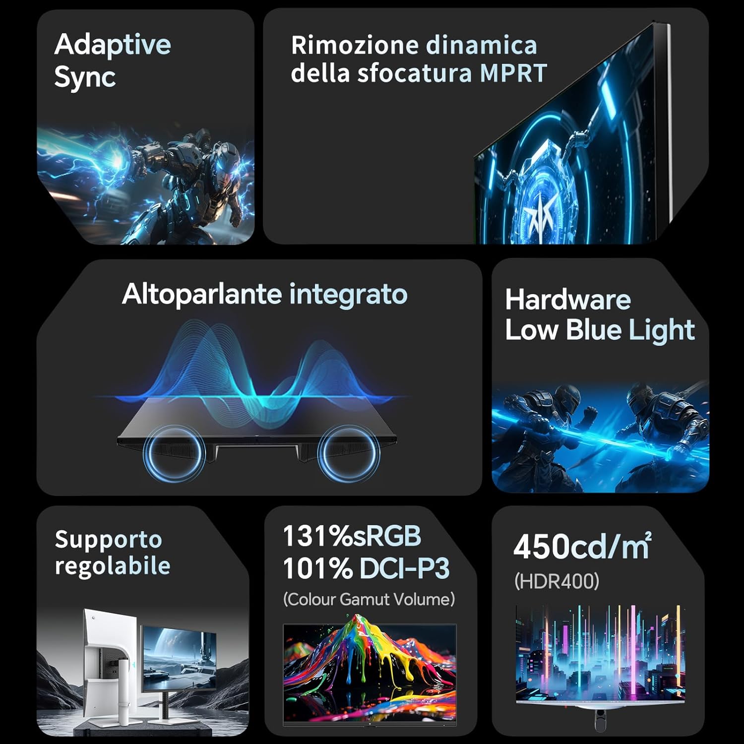 Ktc Monitor 27 Pollici 2K@200Hz Fast IPS, Bianco - immagine 3