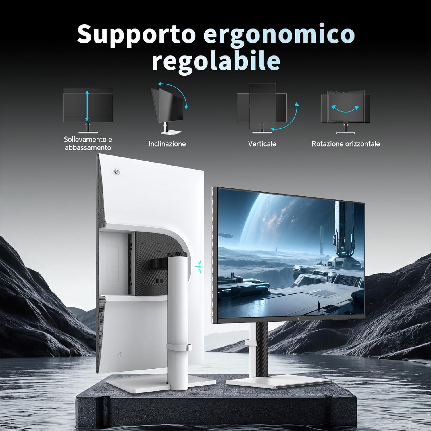 Ktc Monitor 27 Pollici 2K@200Hz Fast IPS, Bianco - immagine 5