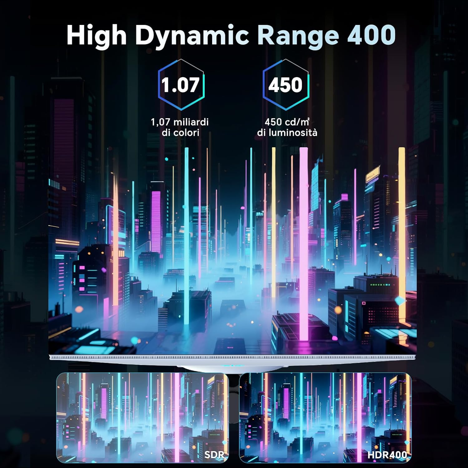 Ktc Monitor 27 Pollici 2K@200Hz Fast IPS, Bianco - immagine 7