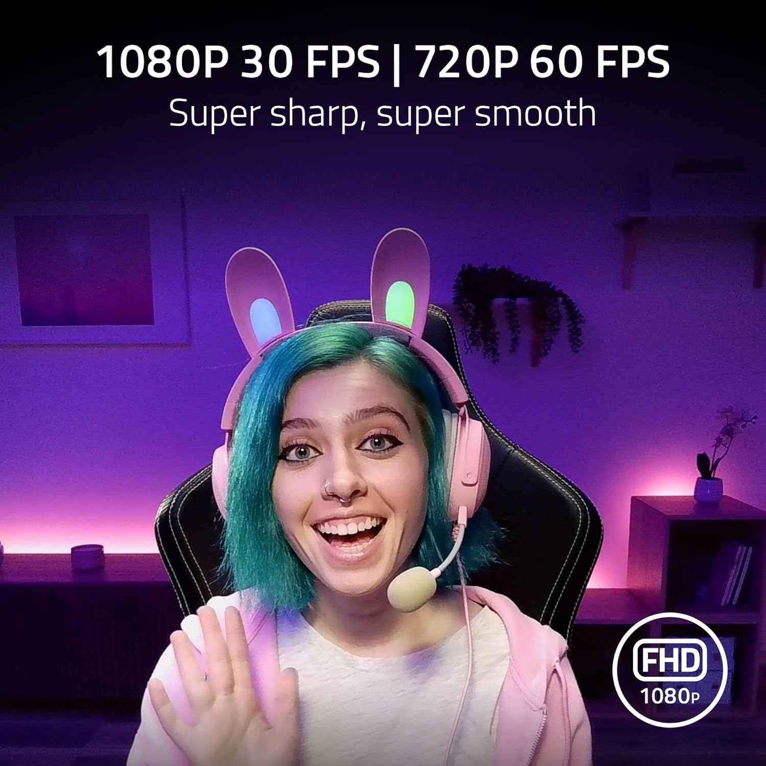 Razer Kiyo X - Webcam USB Full HD per Streaming, Nero - immagine 3