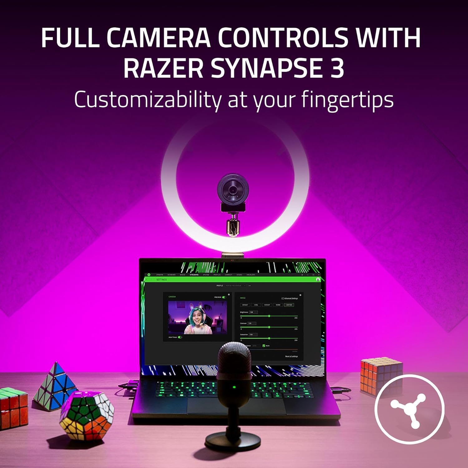 Razer Kiyo X - Webcam USB Full HD per Streaming, Nero - immagine 5