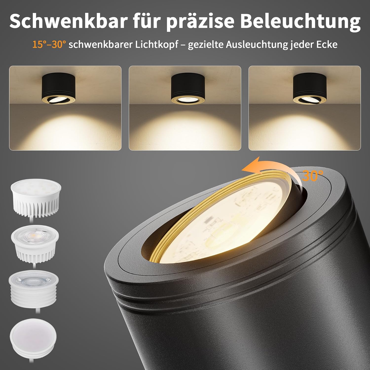 Foco LED de Techo Orientable 5W, Pack de 2 - immagine 5