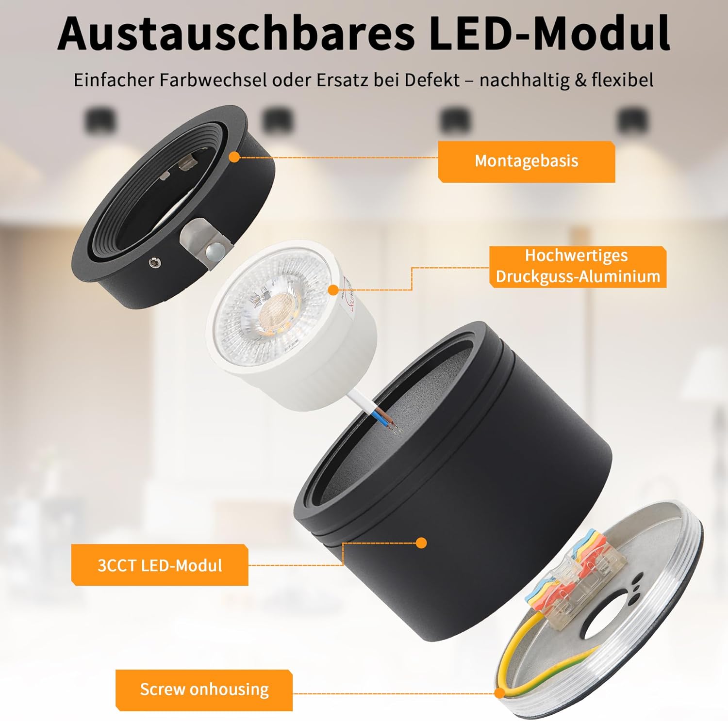 Foco LED de Techo Orientable 5W, Pack de 2 - immagine 6