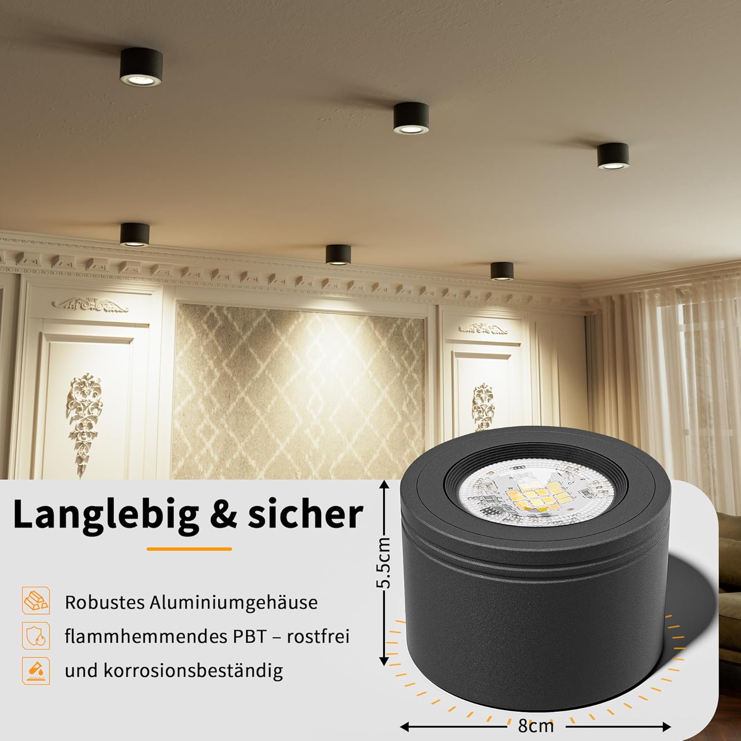 Foco LED de Techo Orientable 5W, Pack de 2 - immagine 7