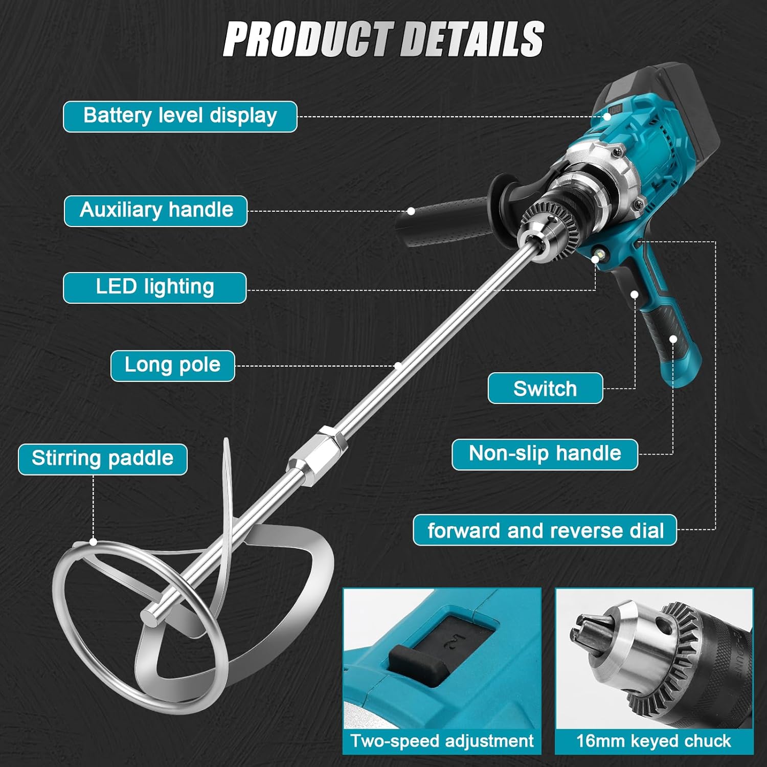 Miscelatore Malta a Batteria 2 in 1 con Frusta - immagine 2