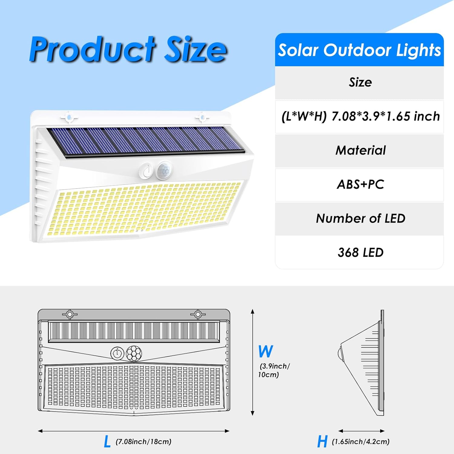 Peasur Luce Solare LED Esterno 368LED 4 Pezzi - immagine 2