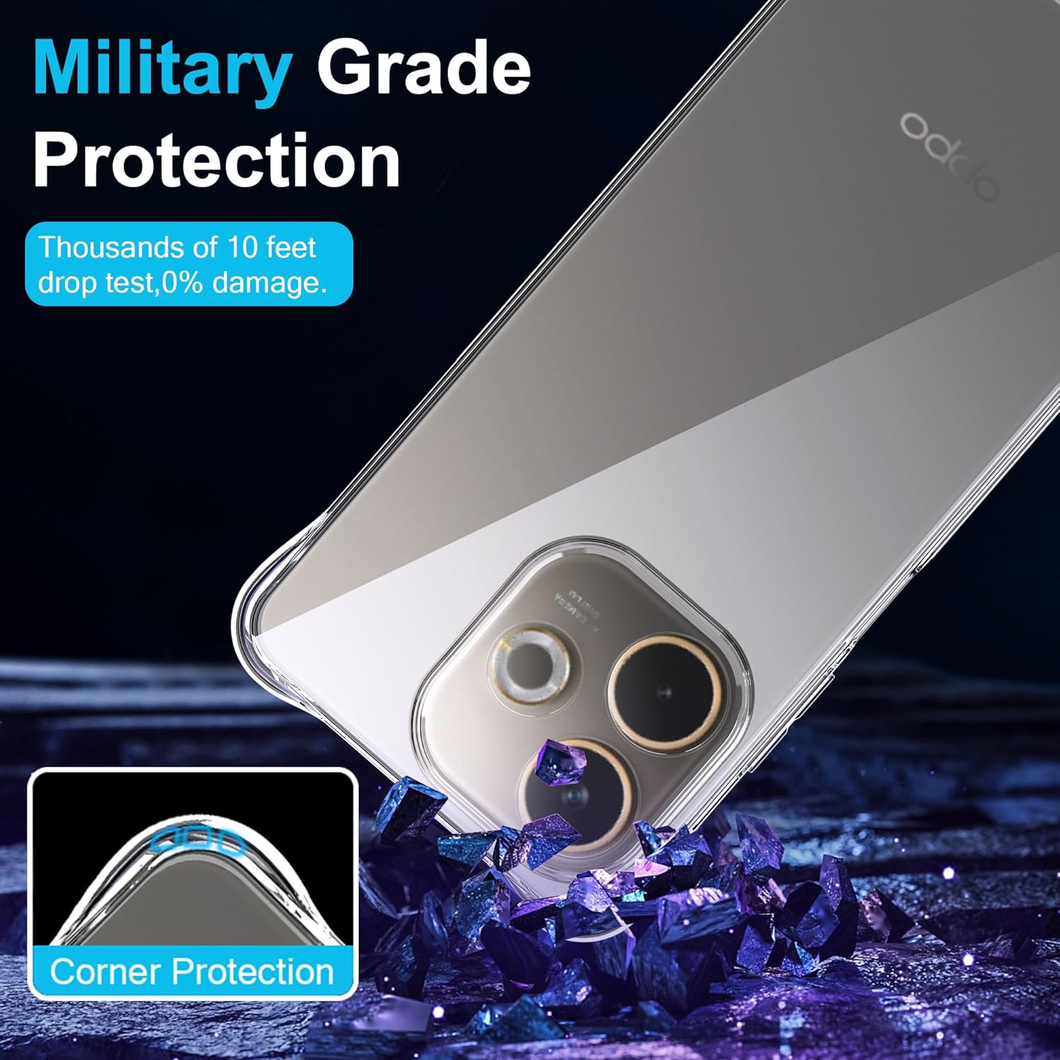 Fdhyfgdy Cover Trasparente per OPPO A5 Pro 4G/5G - immagine 2