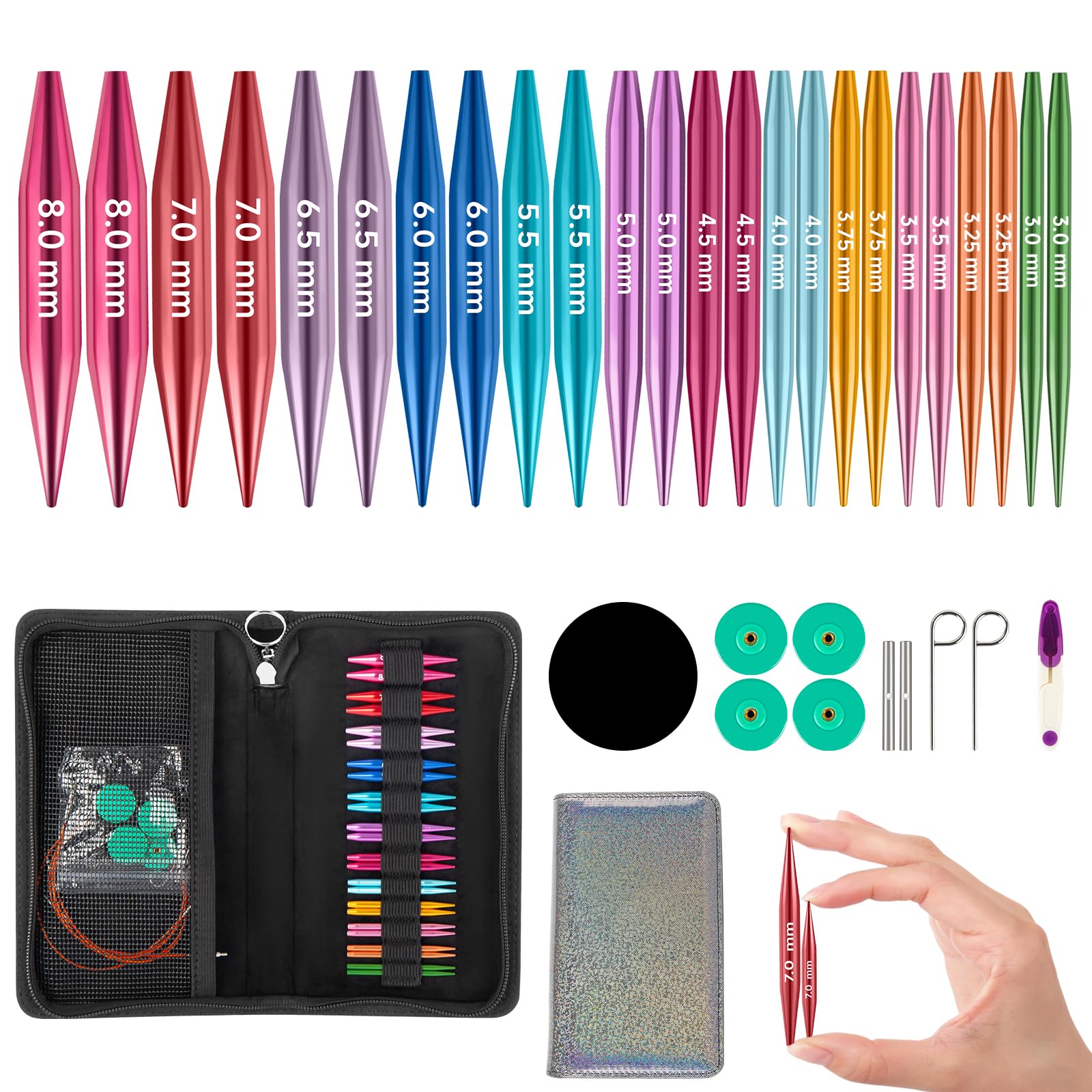 Set Ferri Circolari Intercambiabili 8cm