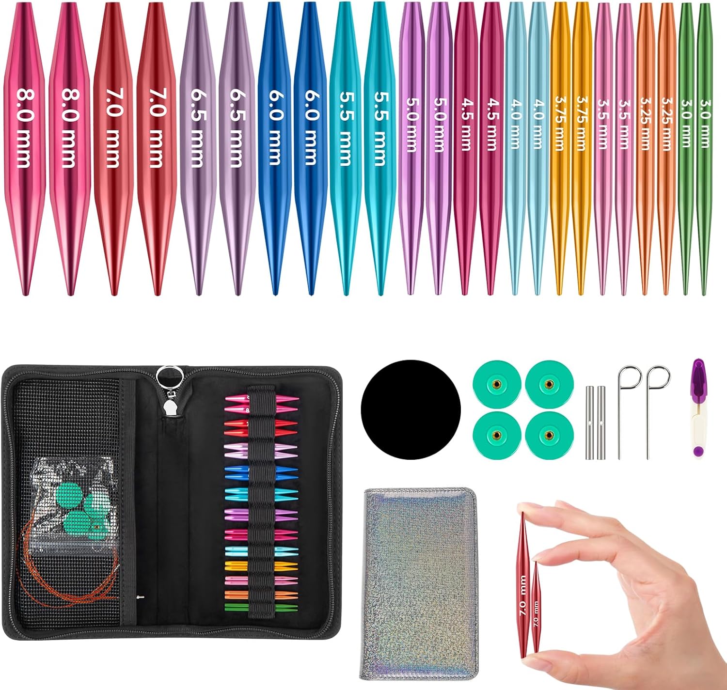 Set Ferri Circolari Intercambiabili 8cm - immagine 1