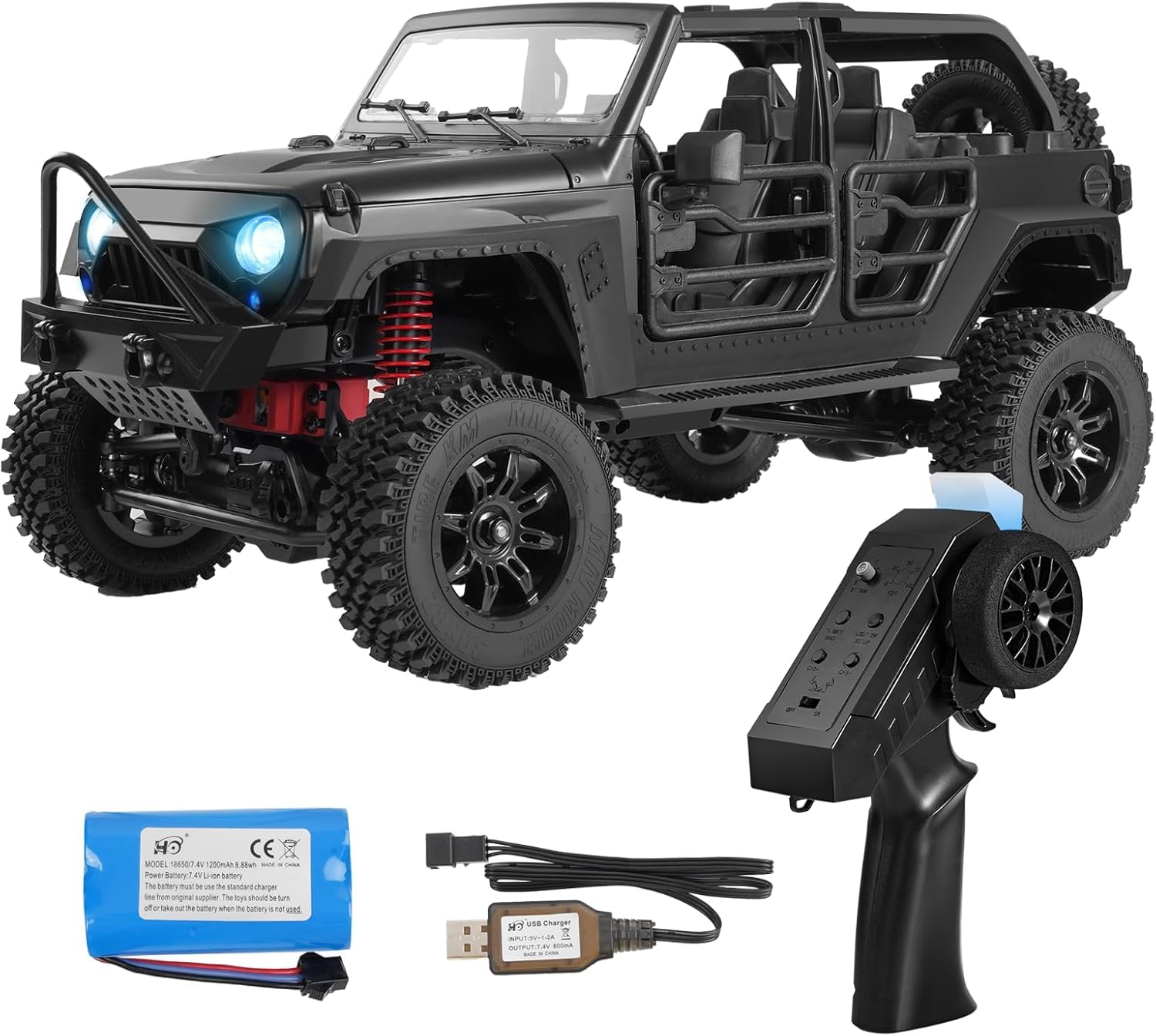 ARRIS 1/12 RC Crawler MN-128 4WD Fuoristrada RTR, Nero