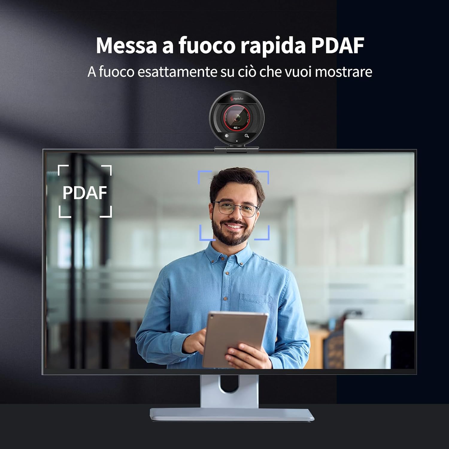 Angetube Webcam 4K con Auto Focus e Mics AI - immagine 3