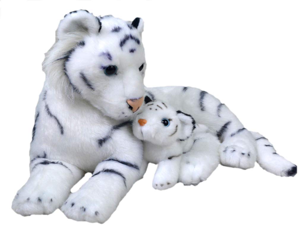 Wild Republic Mom And Baby Tigre Bianca - Peluche 38cm
