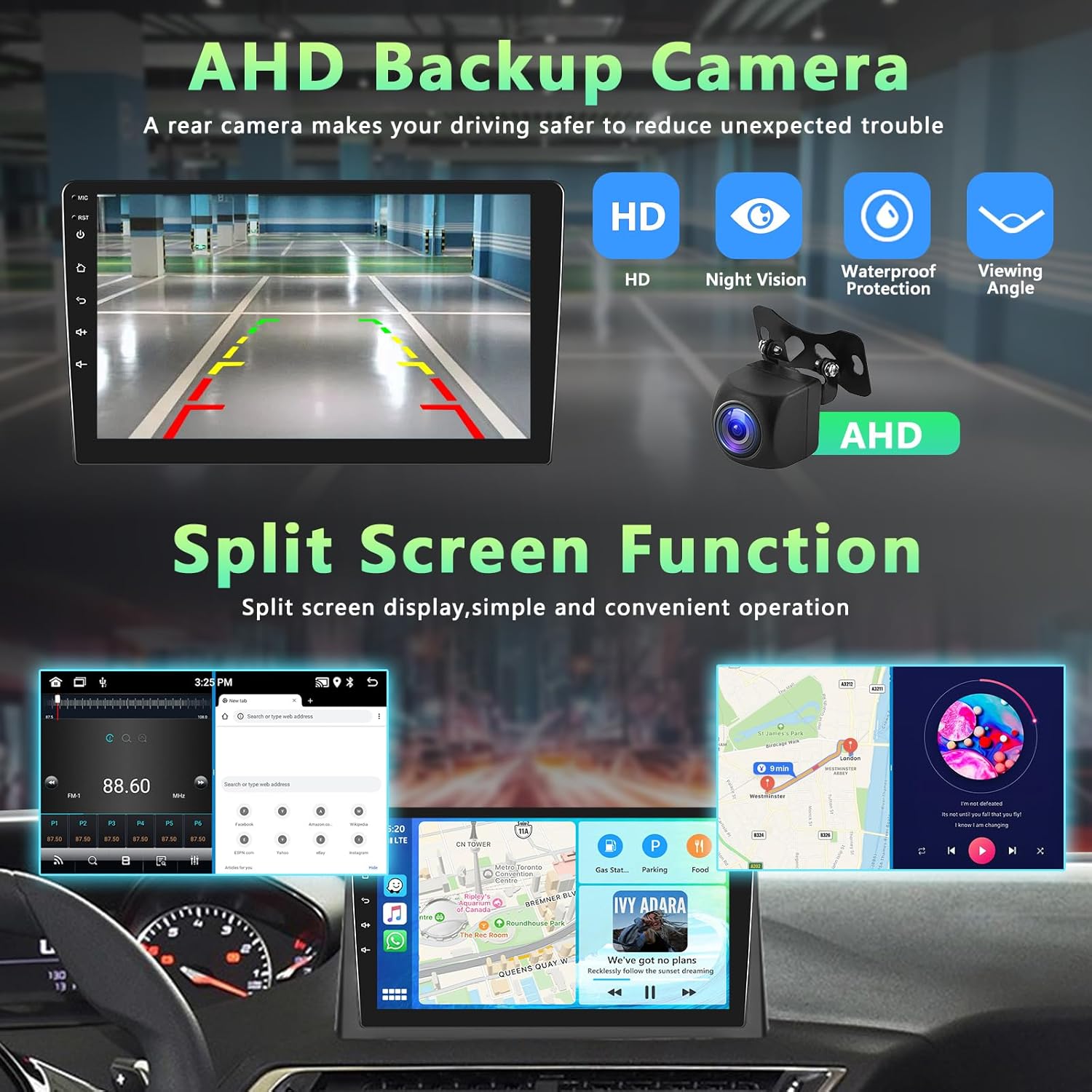 Motorsi Autoradio Doppio Din 10.1" con GPS, 2+64G - immagine 5